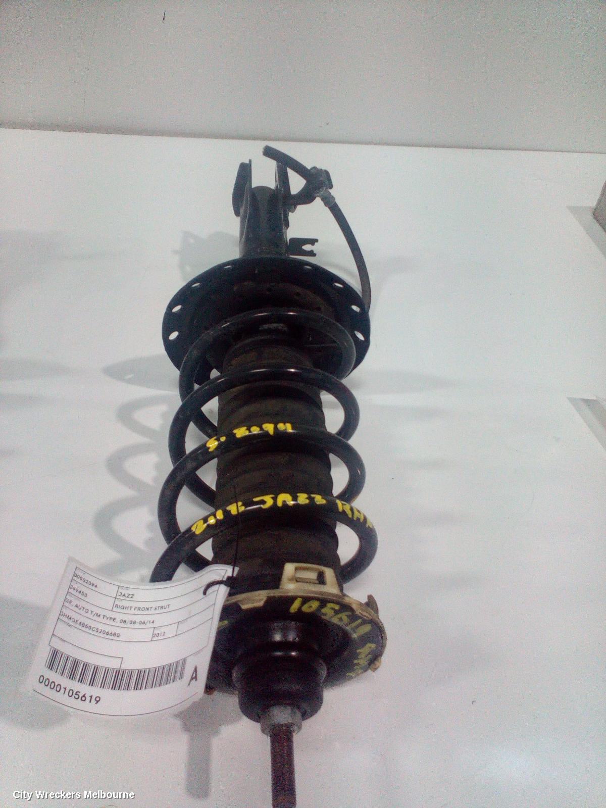 HONDA JAZZ RIGHT FRONT STRUT, GE, AUTO T/M TYPE, 08/2008 - 06/2014 - Image 2