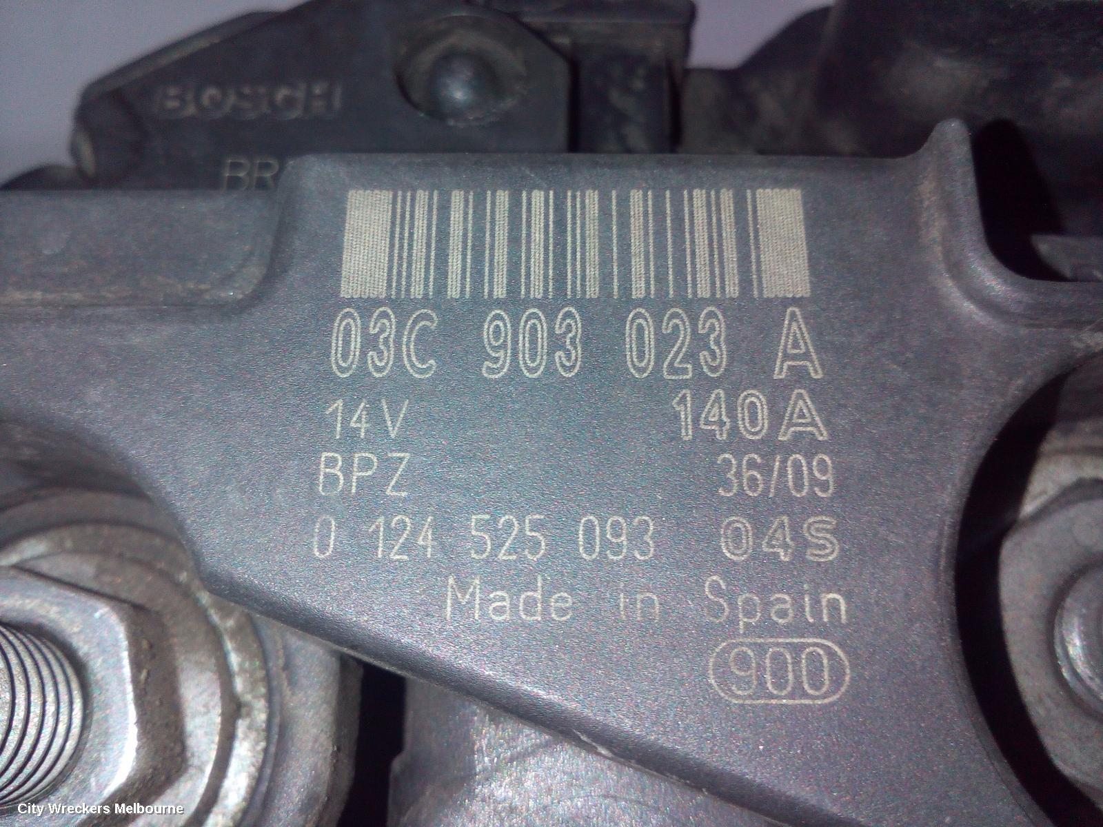 VOLKSWAGEN GOLF ALTERNATOR, PETROL, 1.4, BOSCH 140AMP, GEN 6, 10/2008 - 01/2016 - Image 2