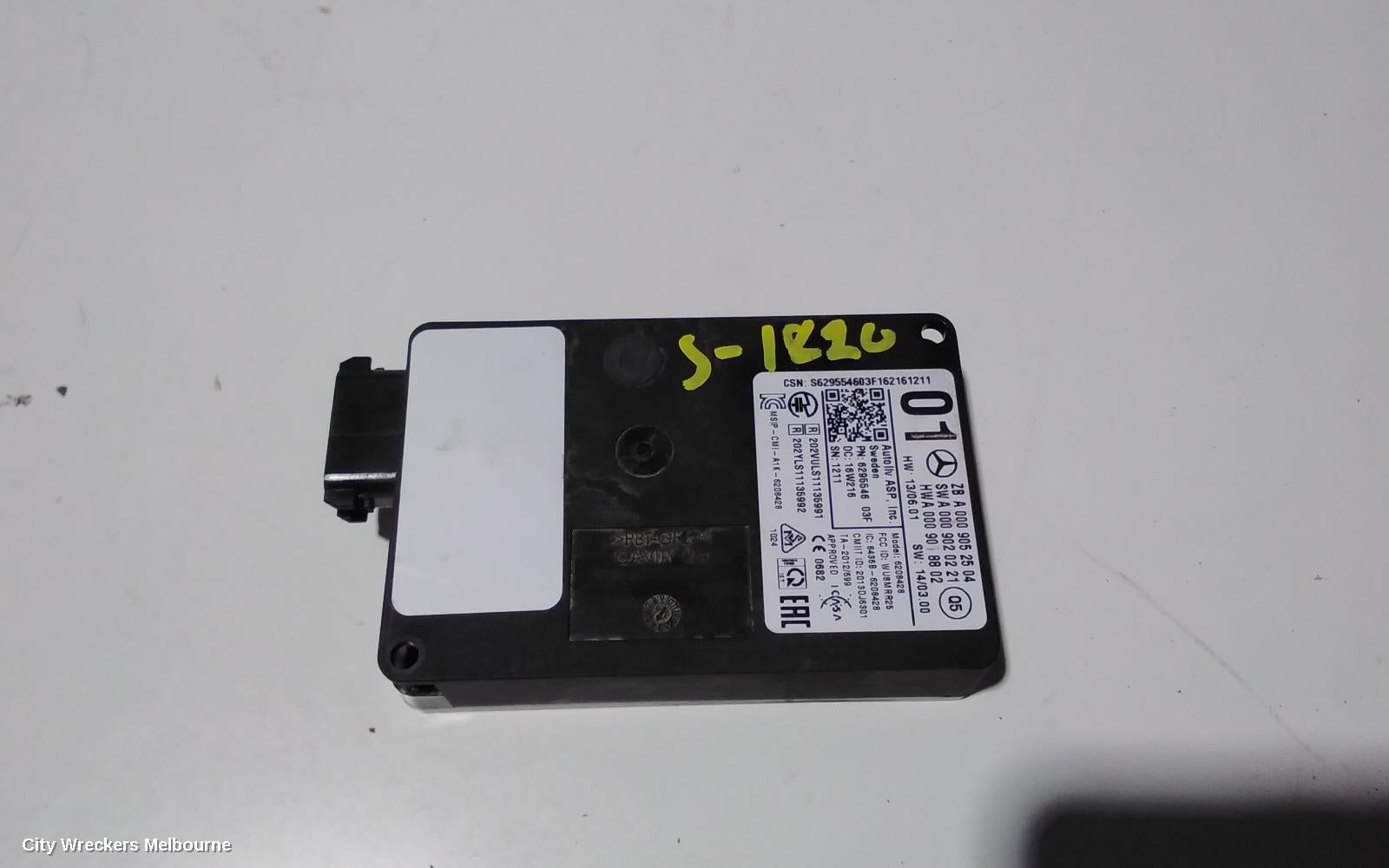 MERCEDES CLA CLASS, C117, 10/2013 - 02/2019, RH  A0009052504 RADAR SENSOR BLIND SPOT CONTROL MODULE: 89989 - Image 1