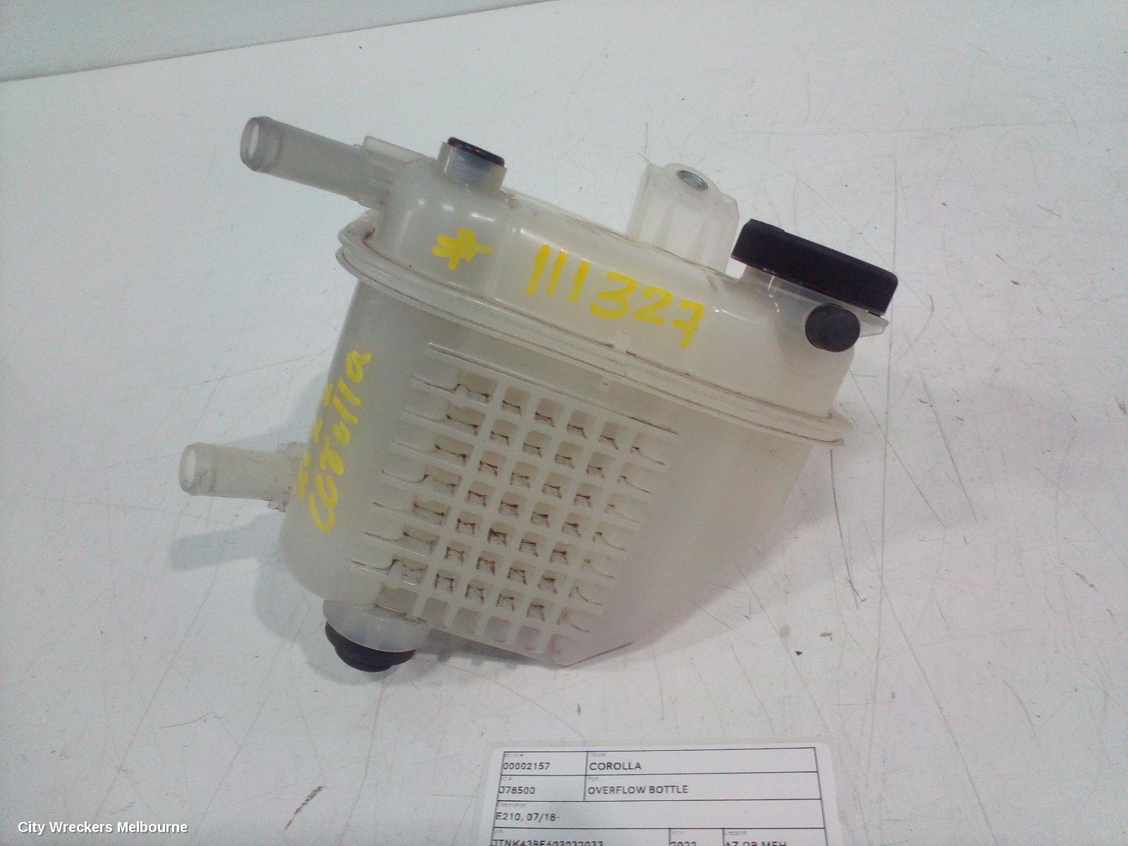TOYOTA COROLLA OVERFLOW BOTTLE, E210, 07/2018 ONWARDS - Image 1