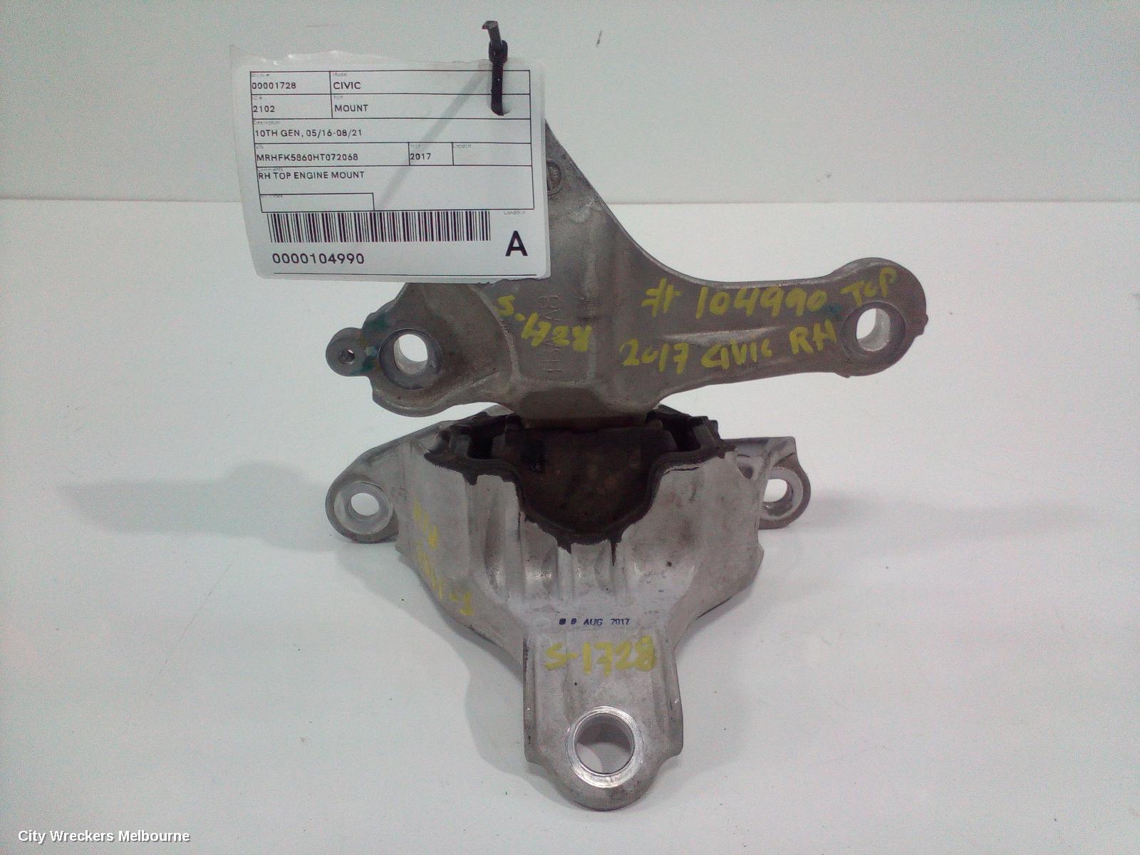 HONDA CIVIC MOUNT, 10TH GEN, 05/2016 - 08/2021 - Image 1