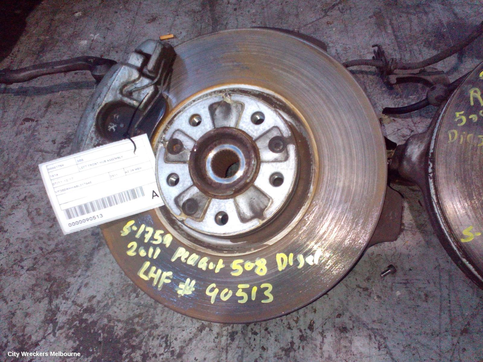 PEUGEOT 508 LEFT FRONT HUB ASSEMBLY, 07/2011 - 12/2017 - Image 1