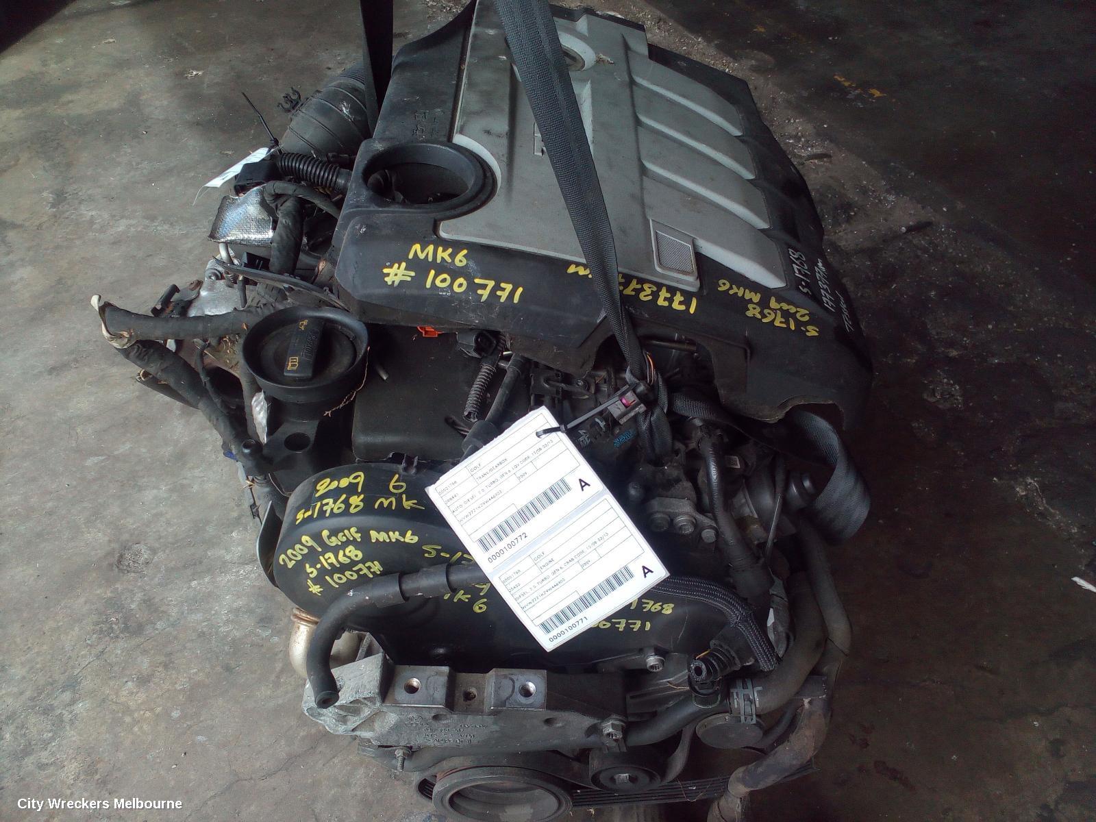 VOLKSWAGEN GOLF ENGINE, DIESEL, 2.0, TURBO, GEN 6, CBAB CODE, 12/2008 - 03/2013 - Image 1