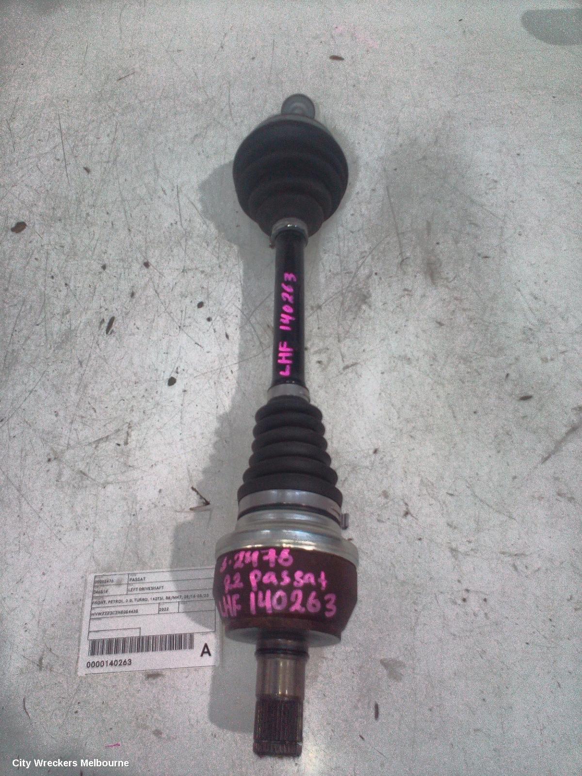 VOLKSWAGEN PASSAT LEFT DRIVESHAFT, FRONT, PETROL, 2.0, TURBO, 140TSI, B8/MK7, 05/2016 - 05/2023 - Image 2