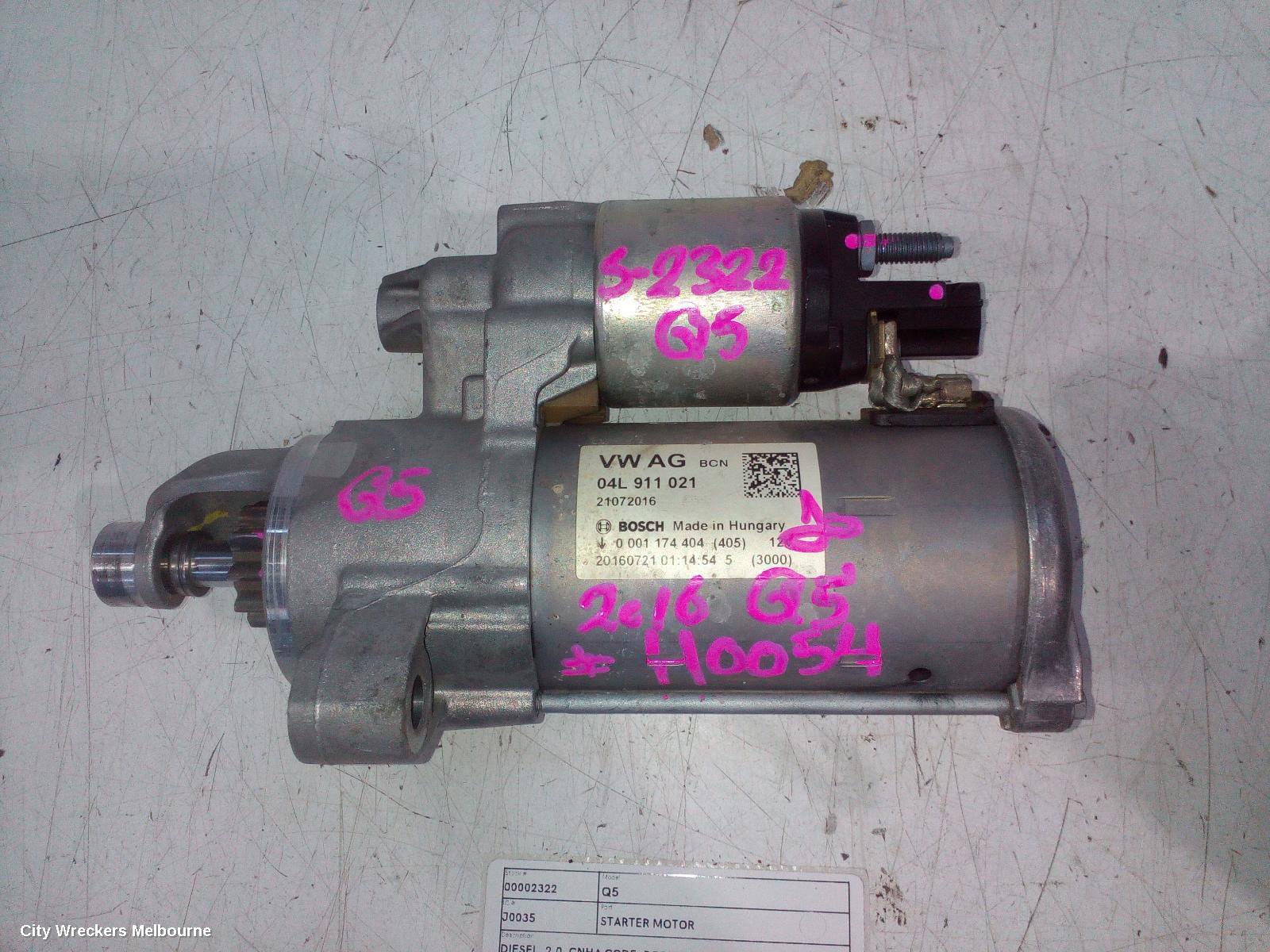 AUDI Q5 STARTER, DIESEL, 2.0, CNHA CODE, BOSCH, 8R, 11/2012 - 01/2017 - Image 3