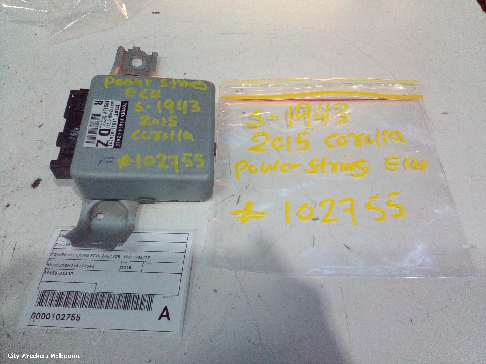 TOYOTA COROLLA ECU, POWER STEERING ECU, ZRE172R, 12/2013 - 06/2019 - Image 1