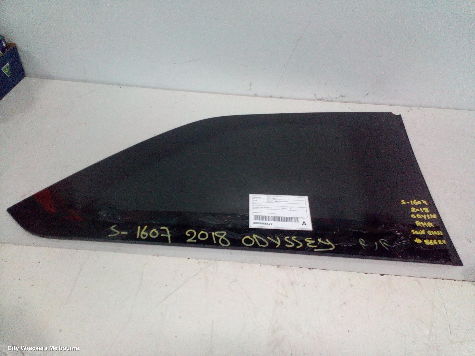 HONDA ODYSSEY RIGHT REAR SIDE GLASS, RC1, 02/2014 - 03/2022 - Image 1