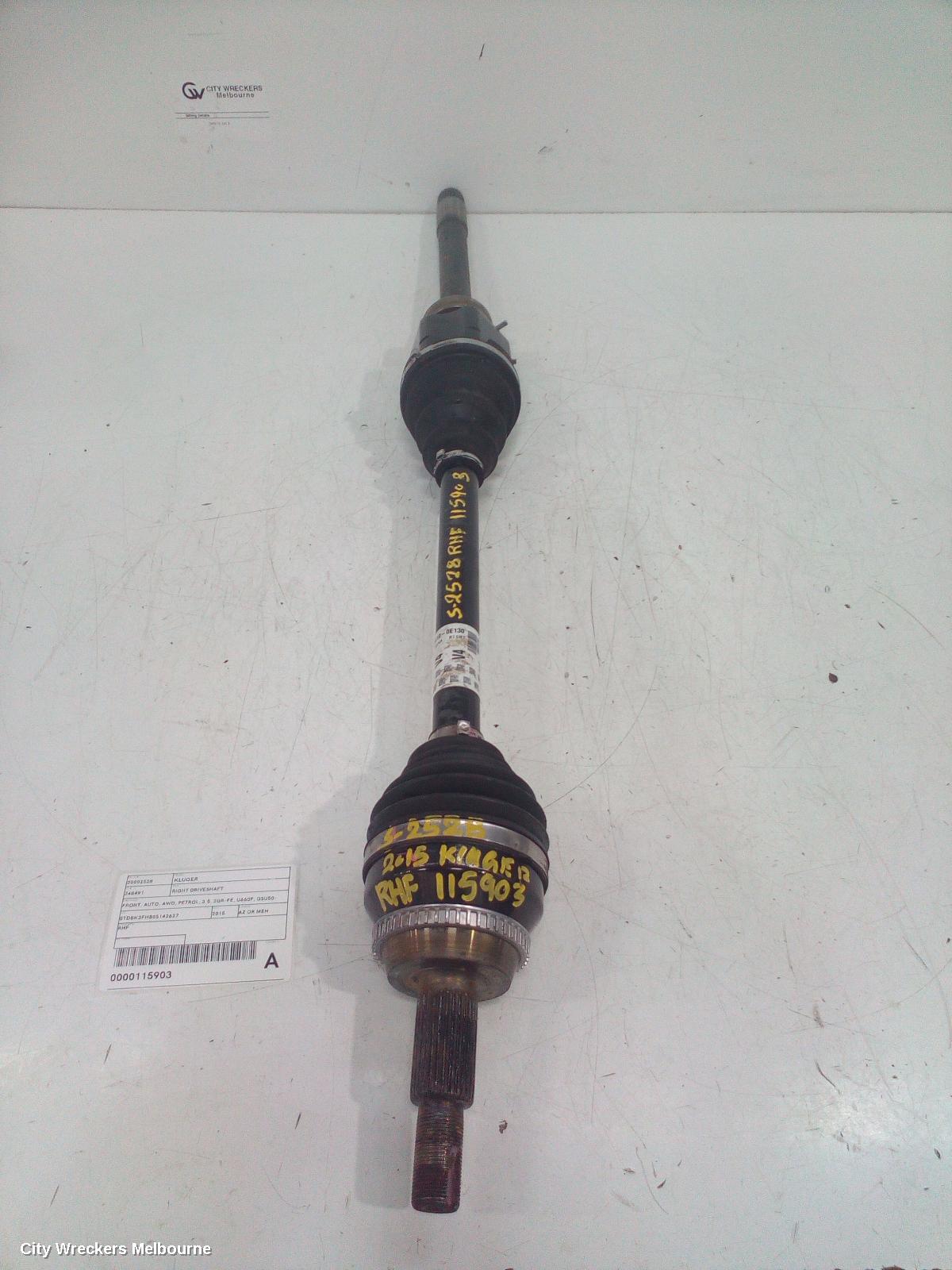 TOYOTA KLUGER RIGHT DRIVESHAFT, FRONT, AUTO, AWD, PETROL, 3.5, 2GR-FE, U660F, GSU50-GSU55, 12/2013 - 10/2016 - Image 2