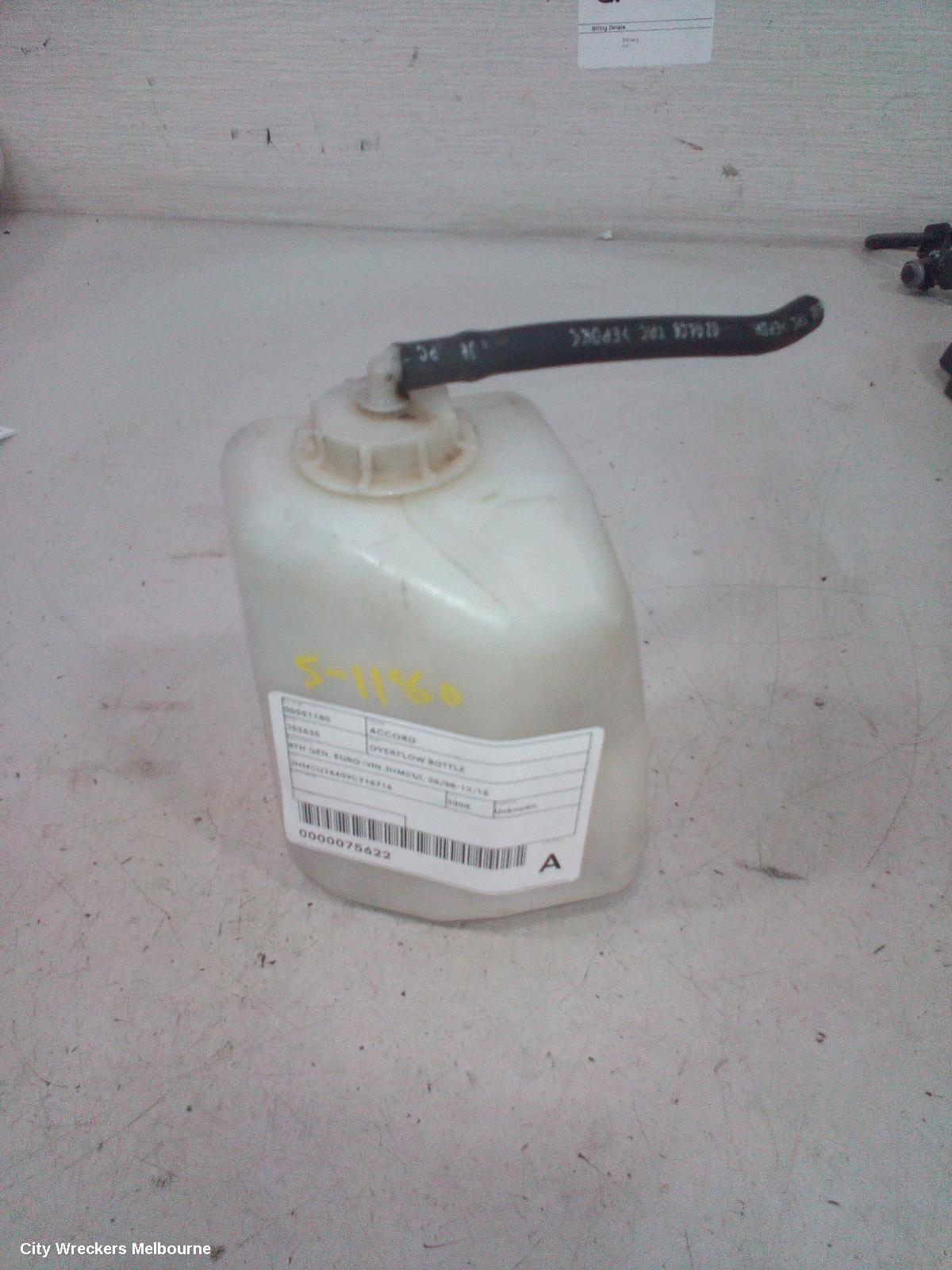 HONDA ACCORD OVERFLOW BOTTLE, 8TH GEN, EURO (VIN JHMCU), 06/2008 - 12/2015 - Image 1