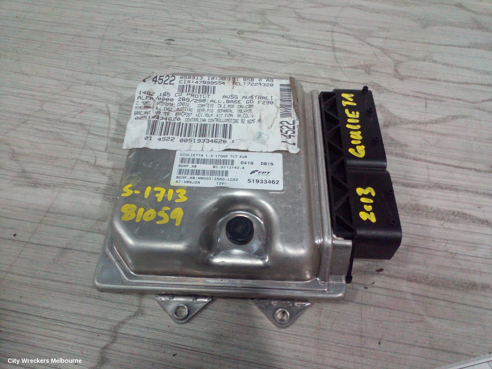 ALFA ROMEO GIULIETTA ECU, ENGINE ECU, 1.4, PETROL, AUTO T/M, ECU ONLY, 940 SERIES, 02/2011 ONWARDS - Image 2