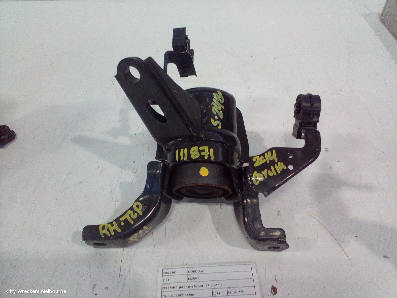 TOYOTA COROLLA MOUNT, ZRE172R RIGHT ENGINE MOUNT 12/2013 - 06/2019 - Image 1