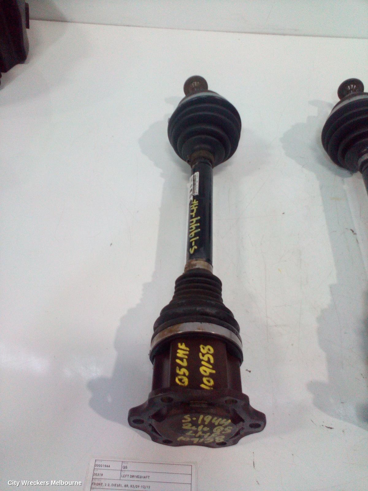 AUDI Q5 LEFT DRIVESHAFT, FRONT, 2.0, DIESEL, 8R, 03/2009 - 10/2012 - Image 2