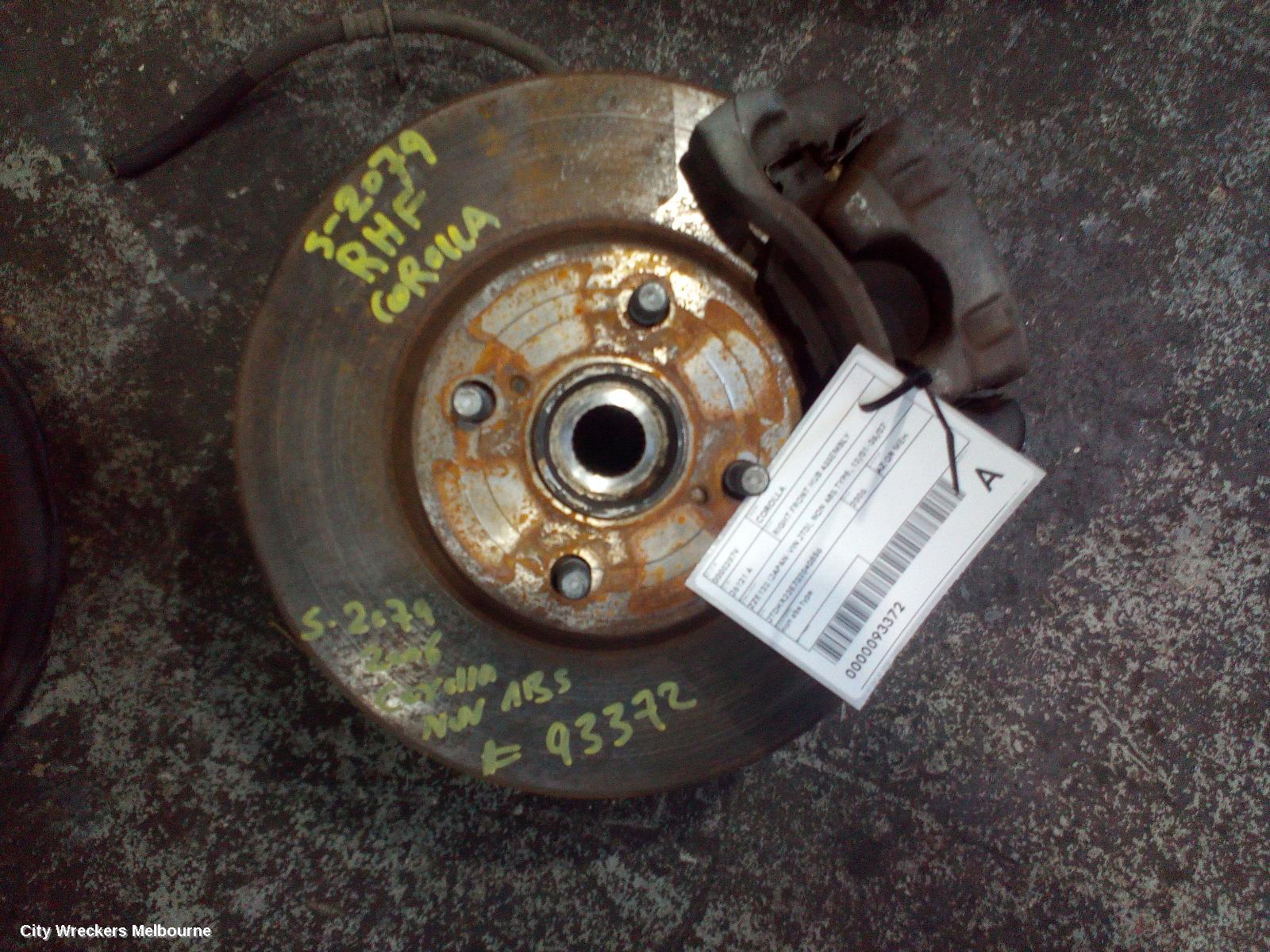 TOYOTA COROLLA RIGHT FRONT HUB ASSEMBLY, ZZE122 (JAPAN-VIN JTD), NON ABS TYPE, 12/2001 - 06/2007 - Image 2