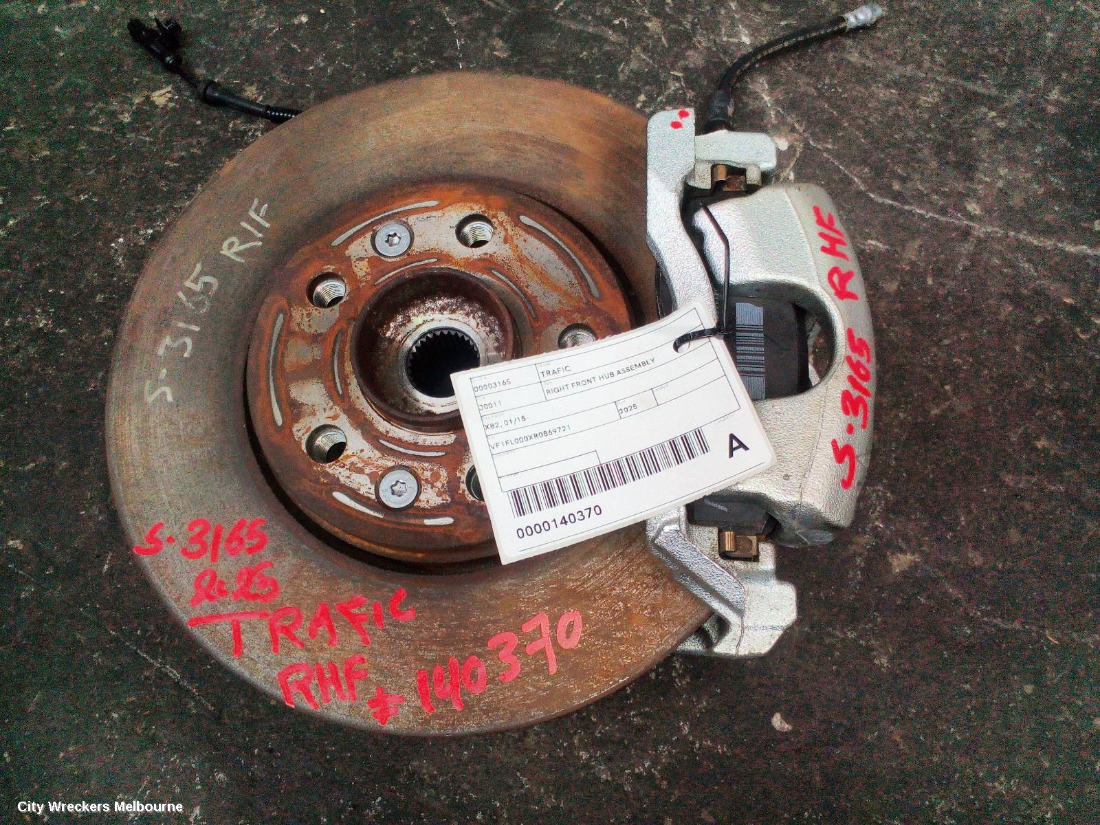 RENAULT TRAFIC RIGHT FRONT HUB ASSEMBLY, X82, 01/2015 ONWARDS - Image 1