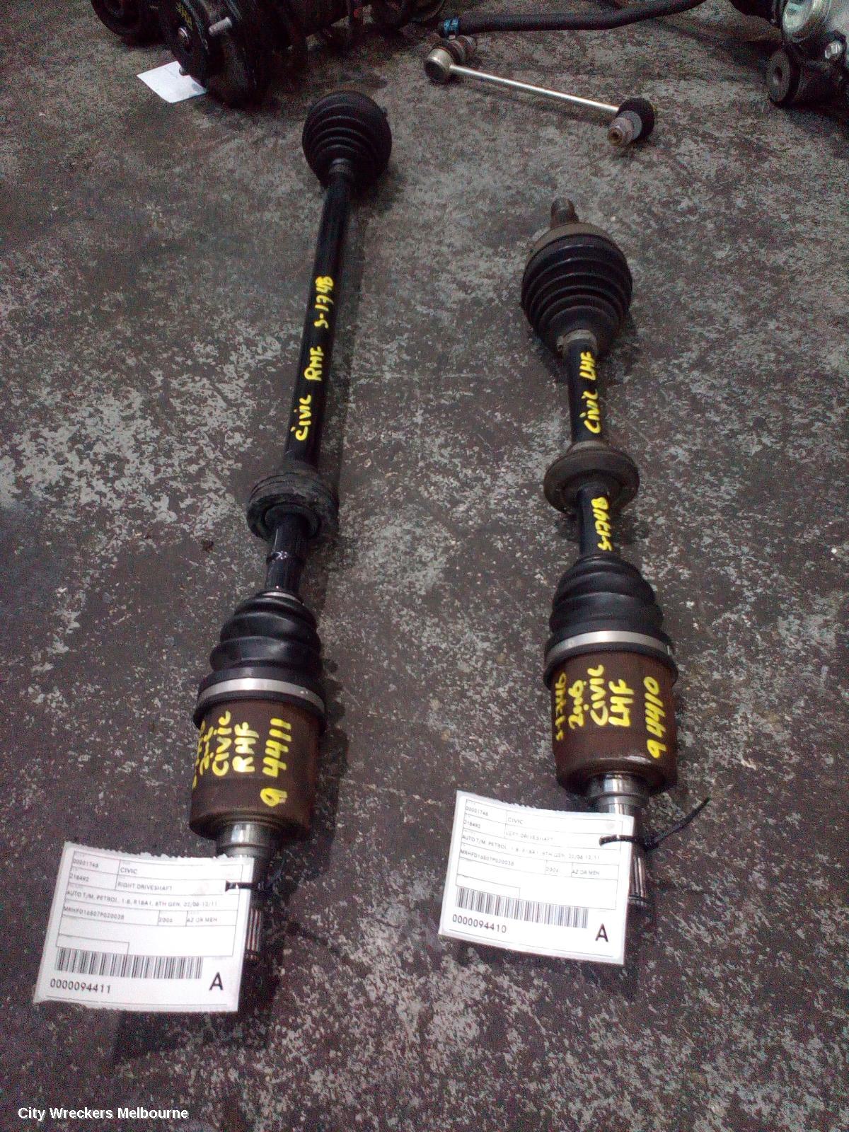 HONDA CIVIC RIGHT DRIVESHAFT, AUTO T/M, PETROL, 1.8, R18A1, 8TH GEN, 02/2006 - 12/2011 - Image 2