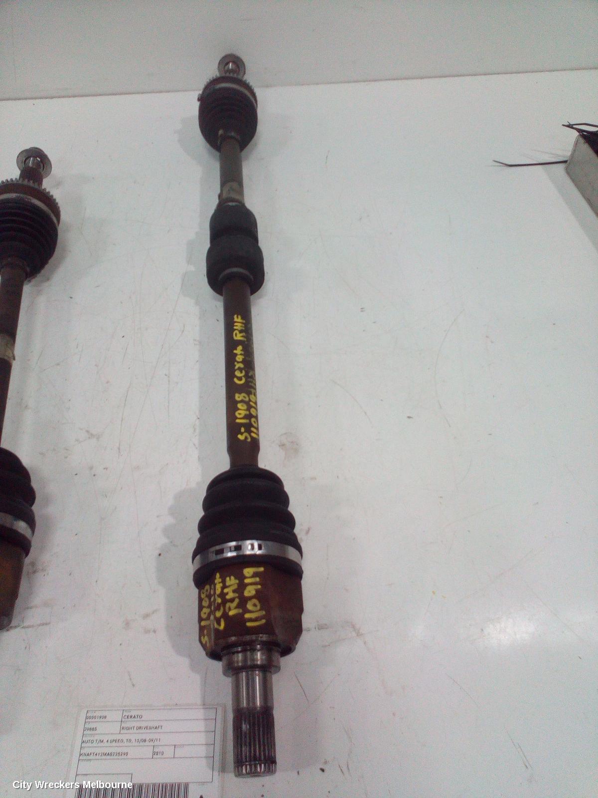 KIA CERATO RIGHT DRIVESHAFT, AUTO T/M, 4 SPEED, TD, 10/2008 - 09/2011 - Image 2