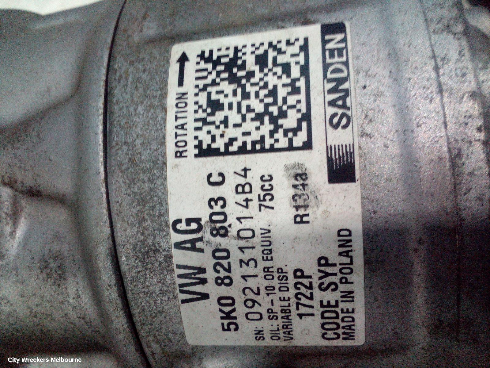 VOLKSWAGEN POLO A/C COMPRESSOR, 6R, 1.2, PETROL, TURBO, 05/2010 - 05/2014 - Image 1