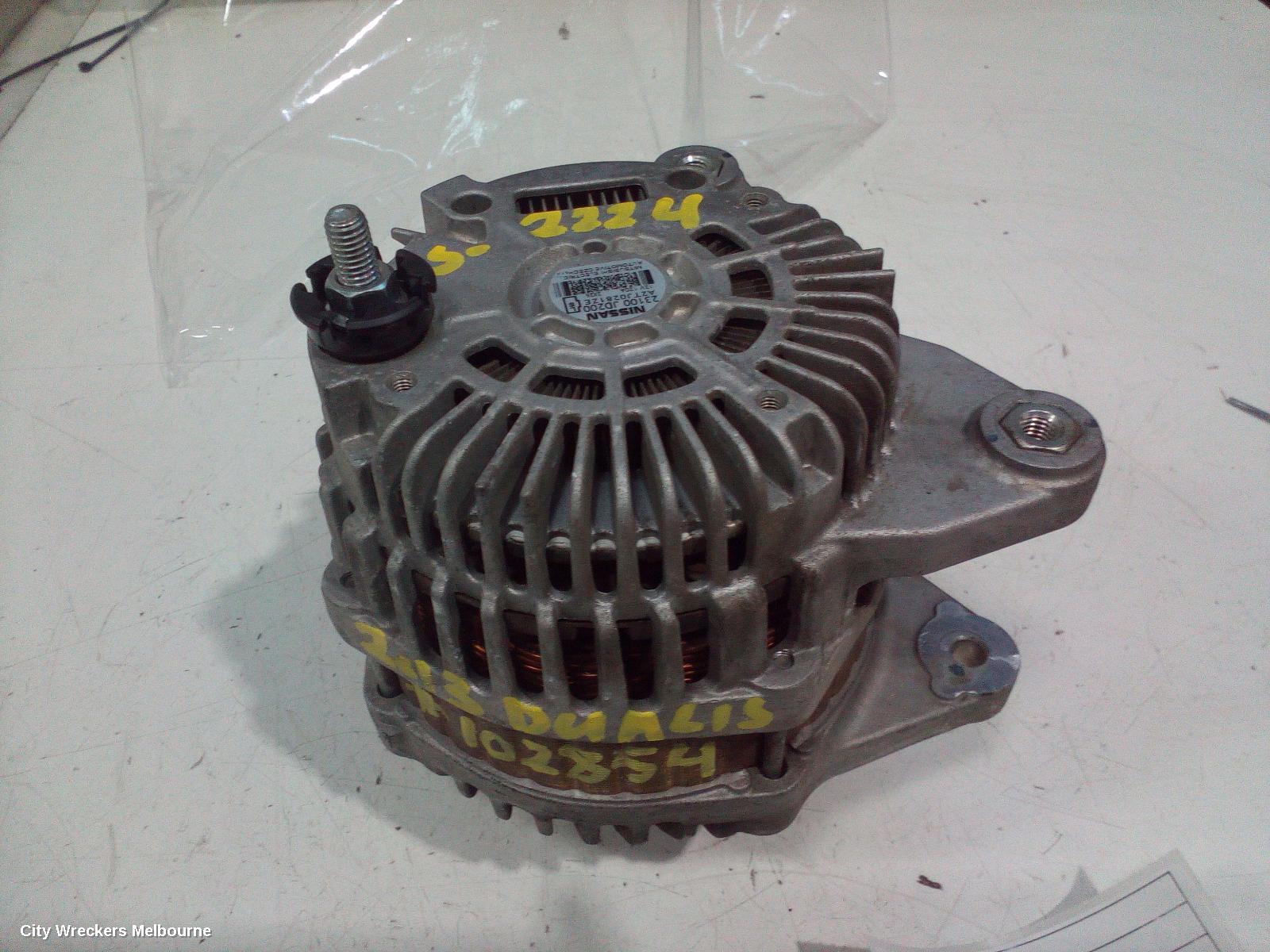 NISSAN DUALIS ALTERNATOR, PETROL, 2.0, MR20, J10, 10/2007 - 05/2014 - Image 1