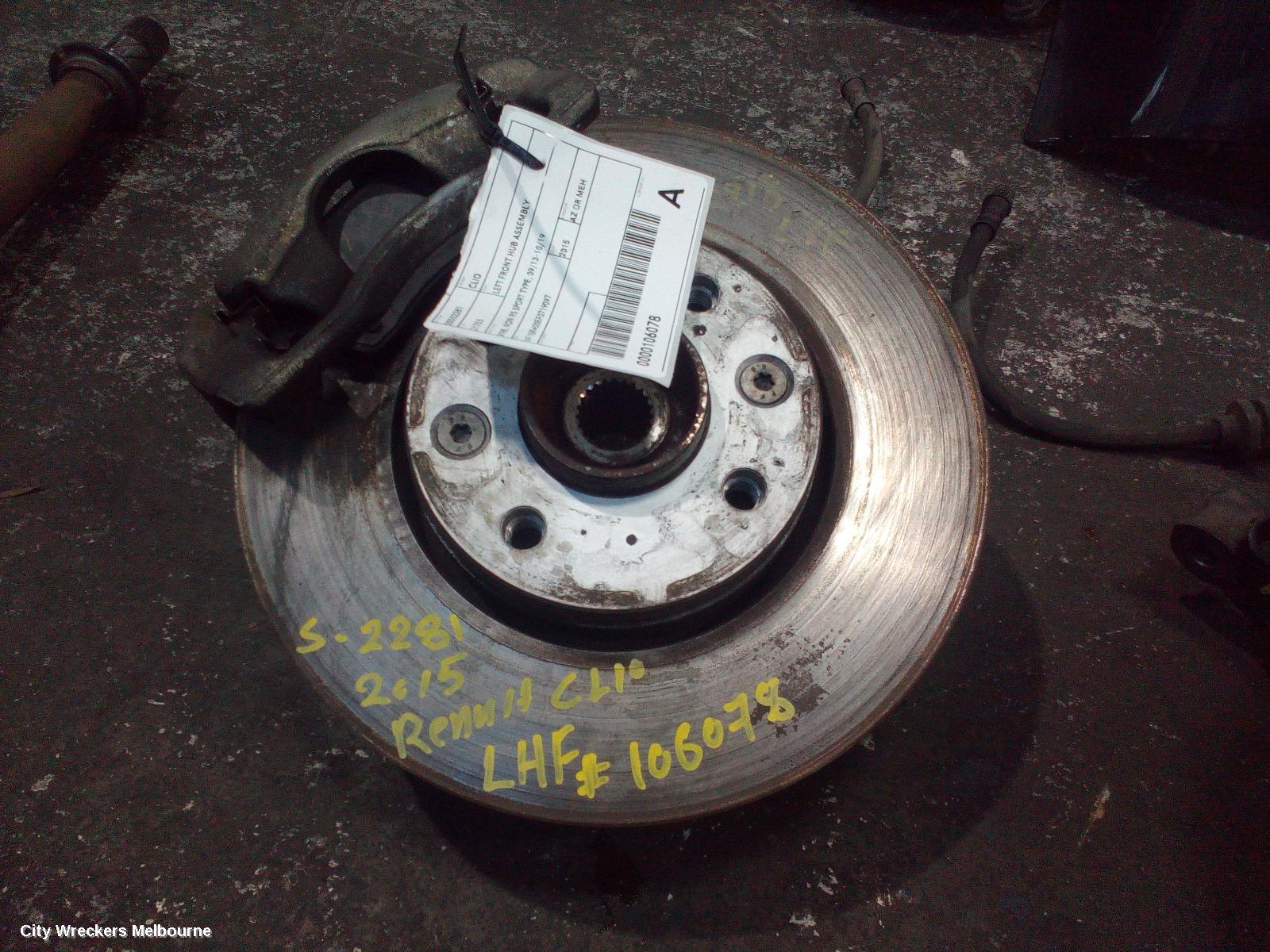 RENAULT CLIO LEFT FRONT HUB ASSEMBLY, X98, NON RS SPORT TYPE, 09/2013 - 10/2019 - Image 1