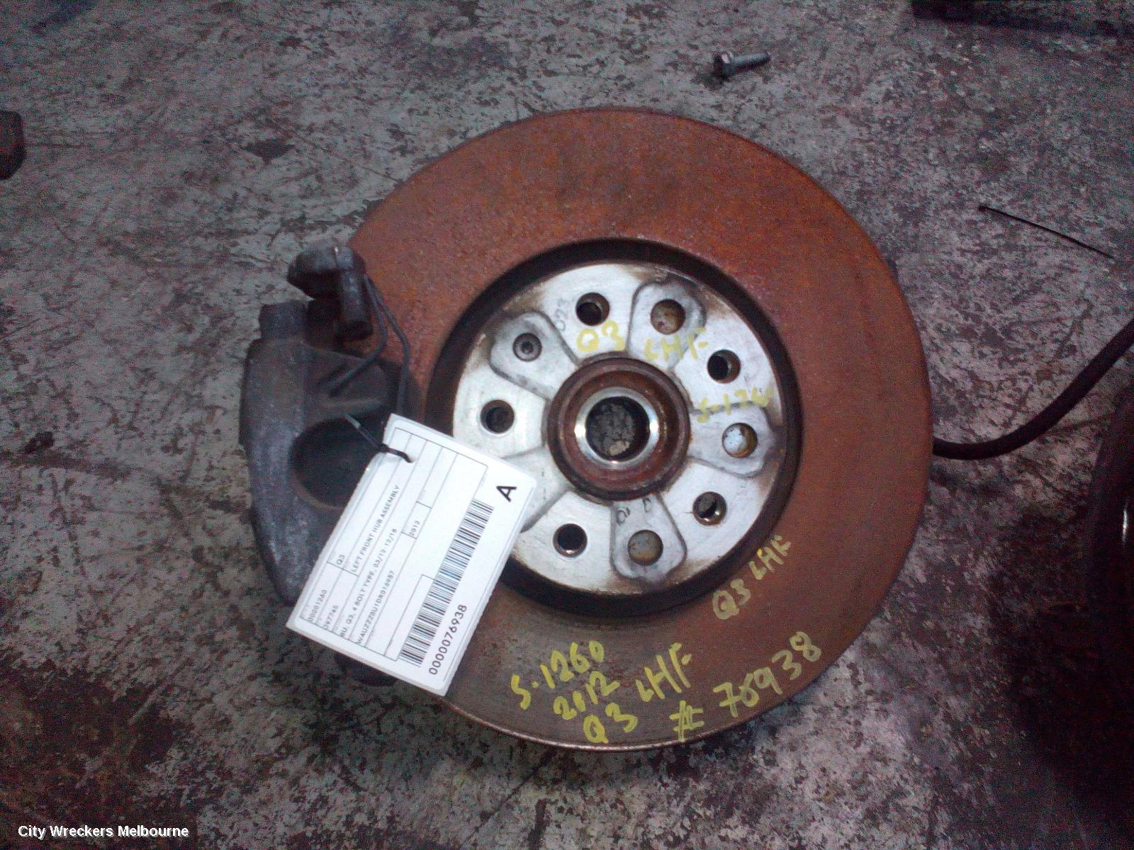 AUDI Q3 LEFT FRONT HUB ASSEMBLY, 8U, Q3, 4 BOLT TYPE, 03/2012 - 12/2018 - Image 1