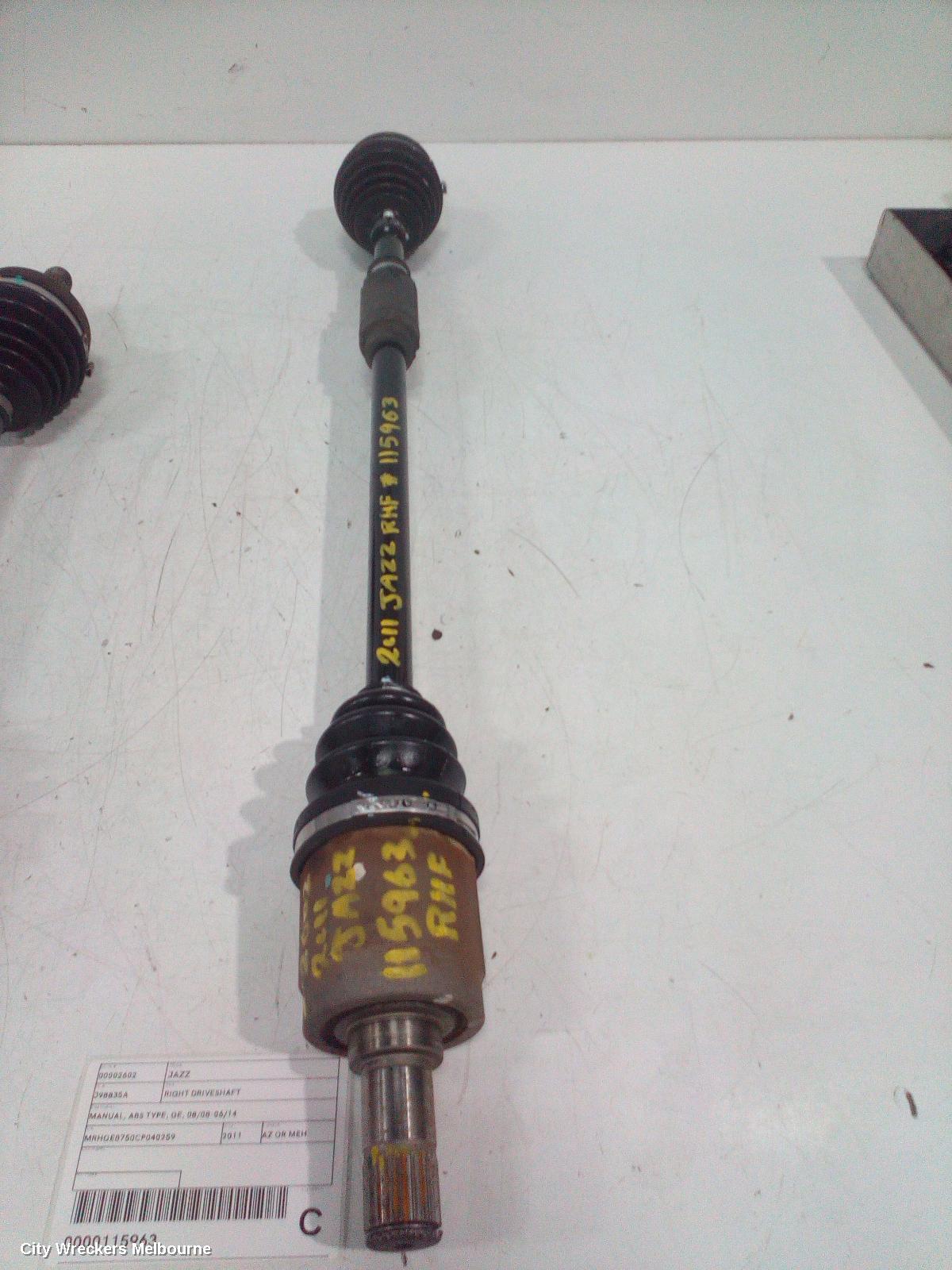 HONDA JAZZ RIGHT DRIVESHAFT, MANUAL, ABS TYPE, GE, 08/2008 - 06/2014 - Image 1