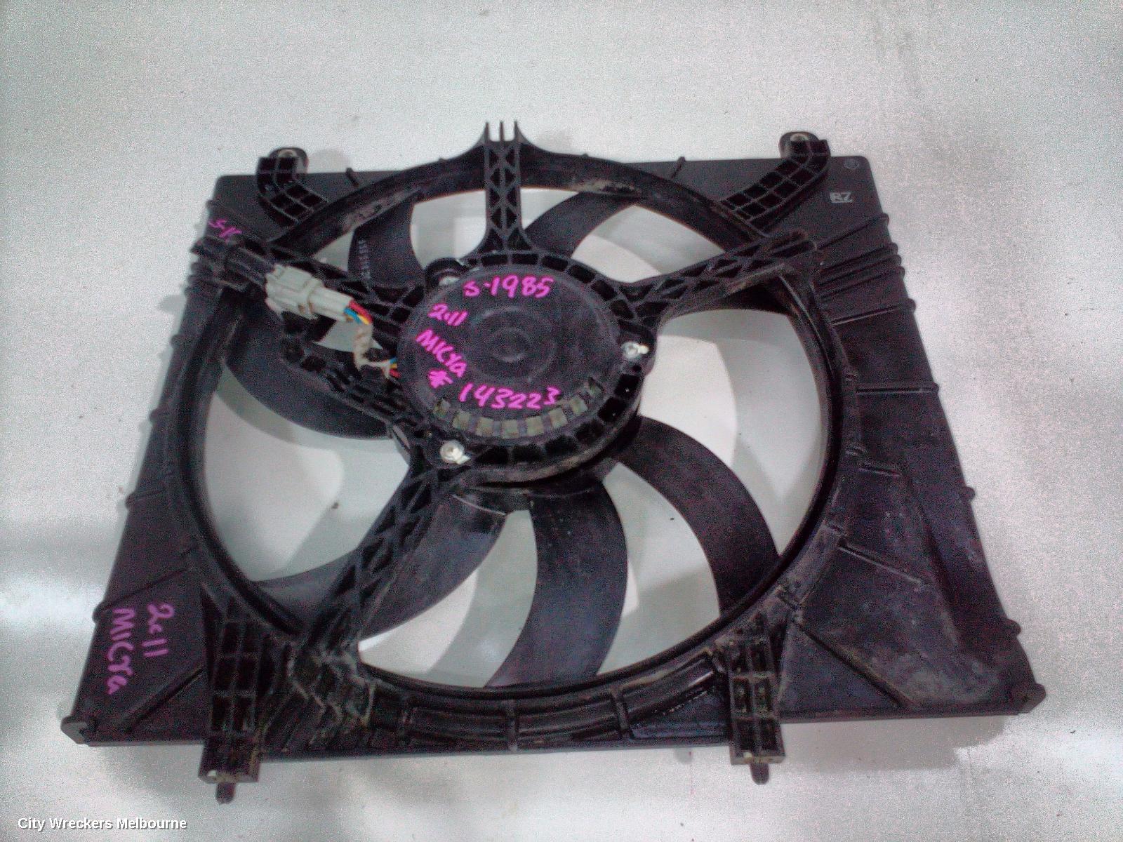 NISSAN MICRA FAN, RADIATOR FAN, 1.2, MANUAL T/M, 10/2010 - 12/2016 - Image 2