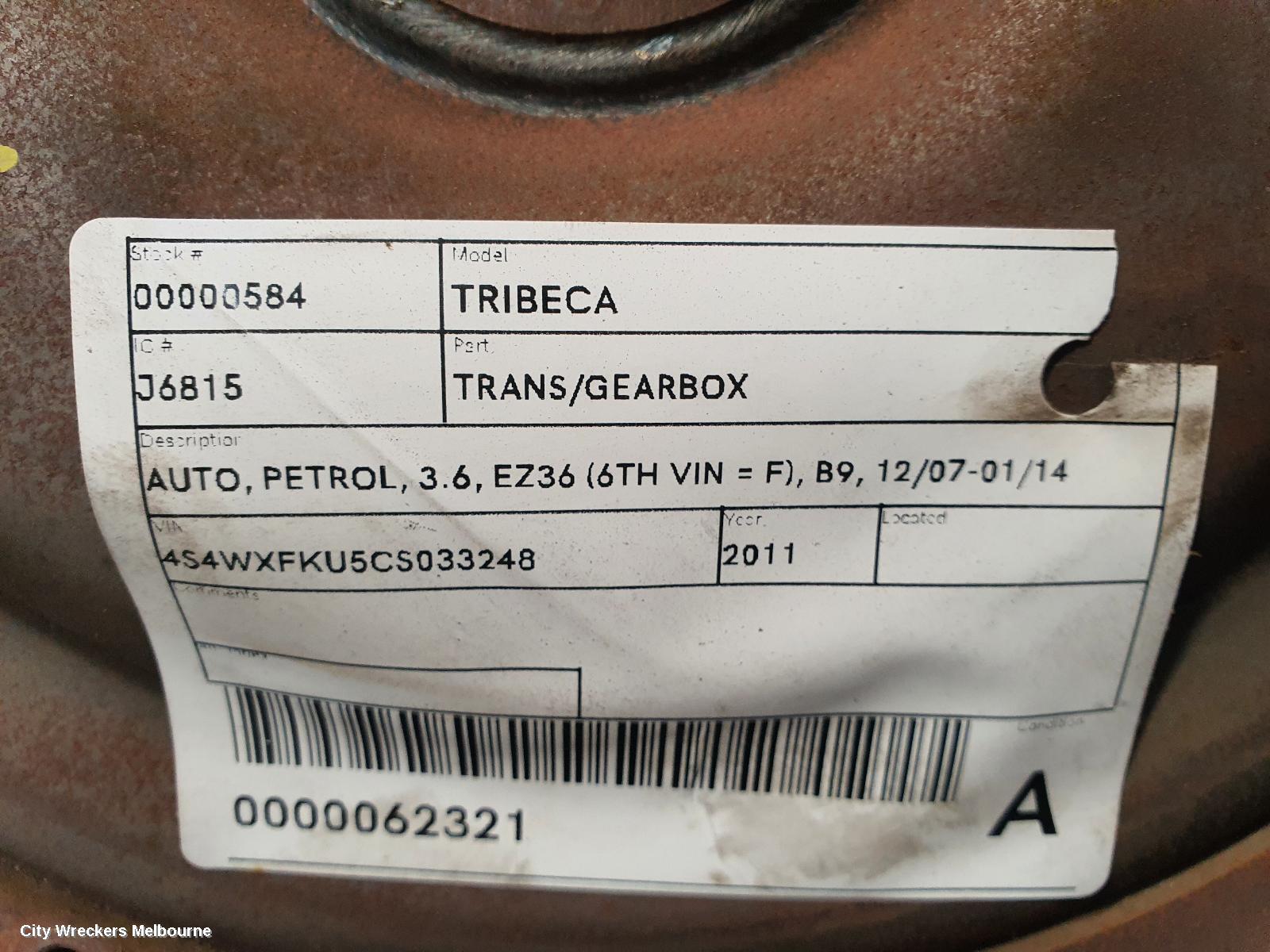 SUBARU TRIBECA TRANS/GEARBOX, AUTO, PETROL, 3.6, EZ36 (6TH VIN = F), B9, 12/2007 - 01/2014 - Image 3