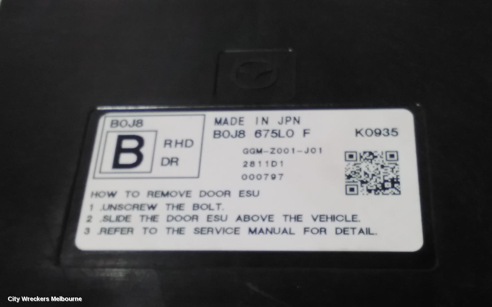 MAZDA 3, BP, 03/2019 ONWARDS, B0J8-675L0 F DOOR CONTROL MODULE LHF: 95647 - Image 2