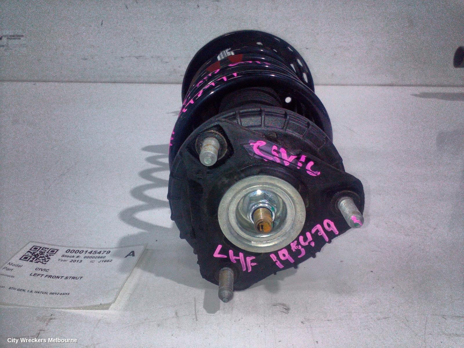 HONDA CIVIC LEFT FRONT STRUT, 9TH GEN, 1.8, HATCH, 06/2012 - 03/2015 - Image 1