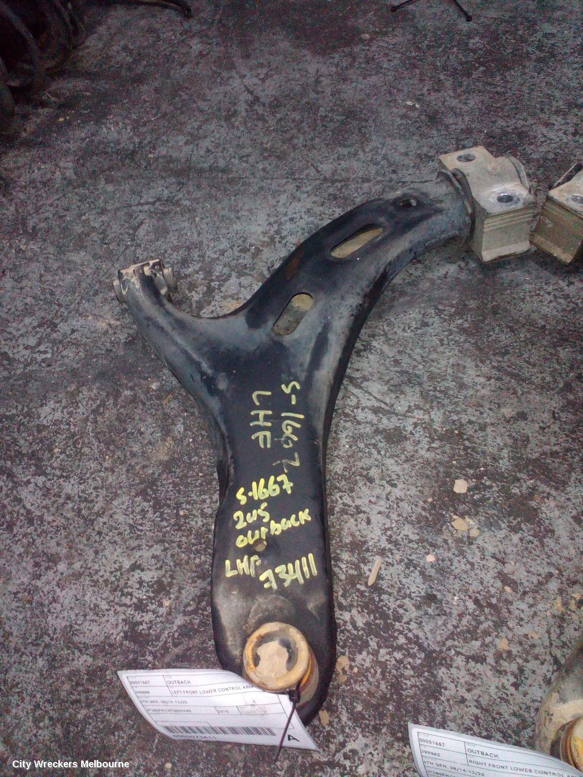 SUBARU OUTBACK LEFT FRONT LOWER CONTROL ARM, 6TH GEN, 08/2014 - 12/2020 - Image 1