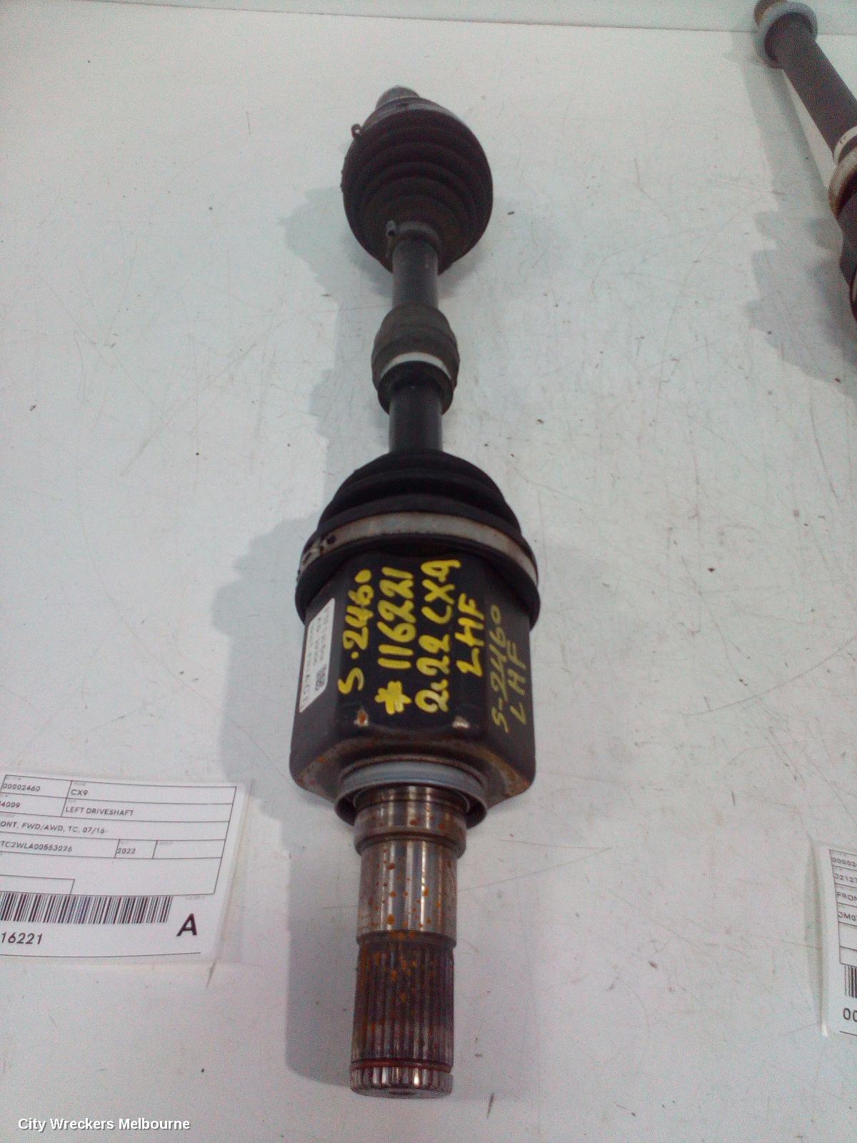 MAZDA CX9 LEFT DRIVESHAFT, FRONT, FWD/AWD, TC, 07/2016 ONWARDS - Image 1
