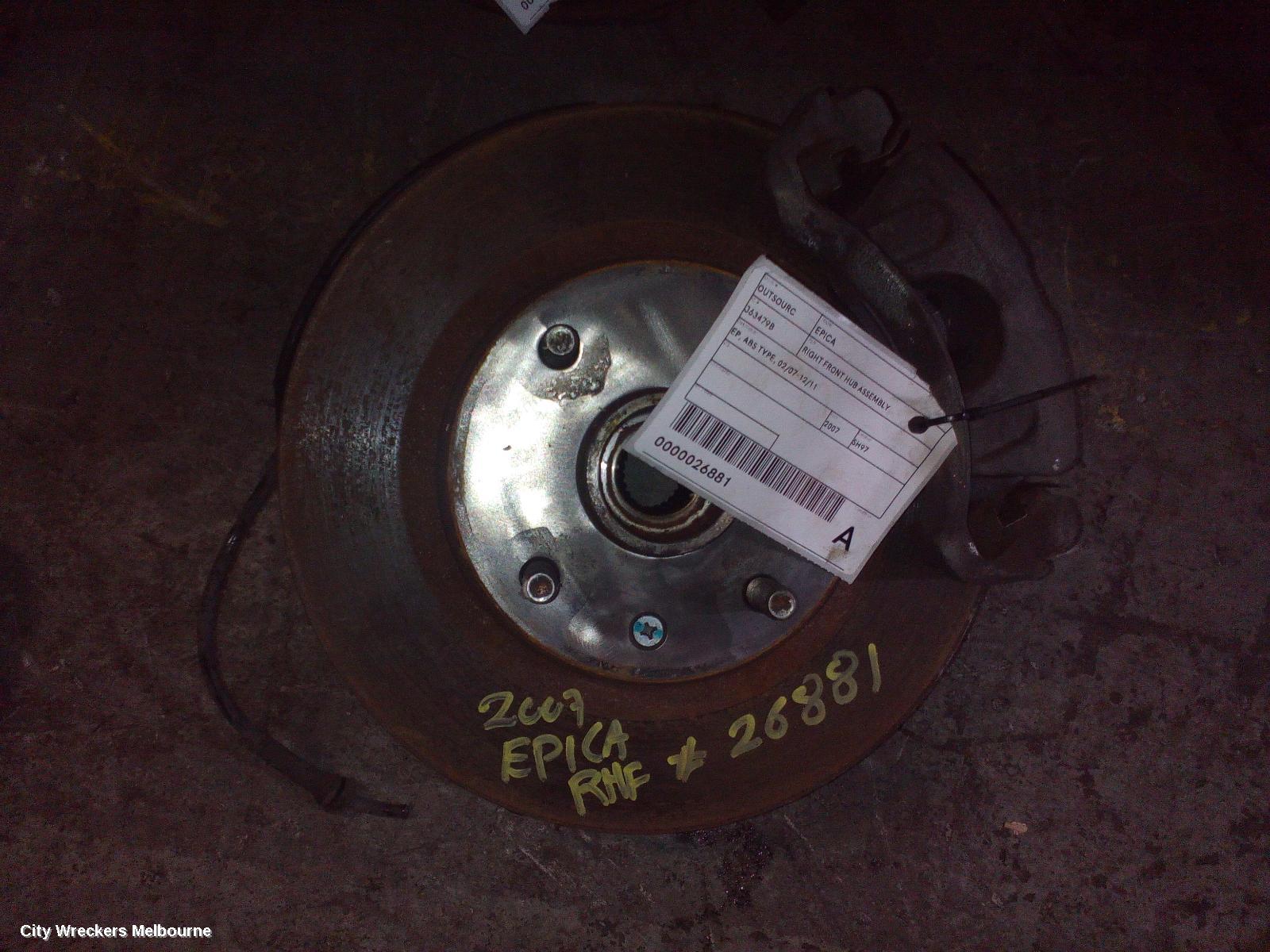 HOLDEN EPICA RIGHT FRONT HUB ASSEMBLY, EP, W/ ABS SENSOR TYPE, 02/2007 - 12/2011 - Image 1