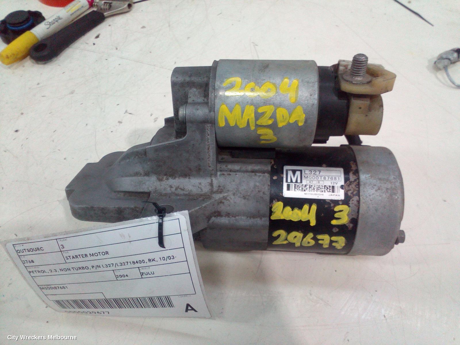 MAZDA 3 STARTER, PETROL, 2.3, NON TURBO, P/N L327/L32718400, BK, 10/2003 - 04/2009 - Image 3
