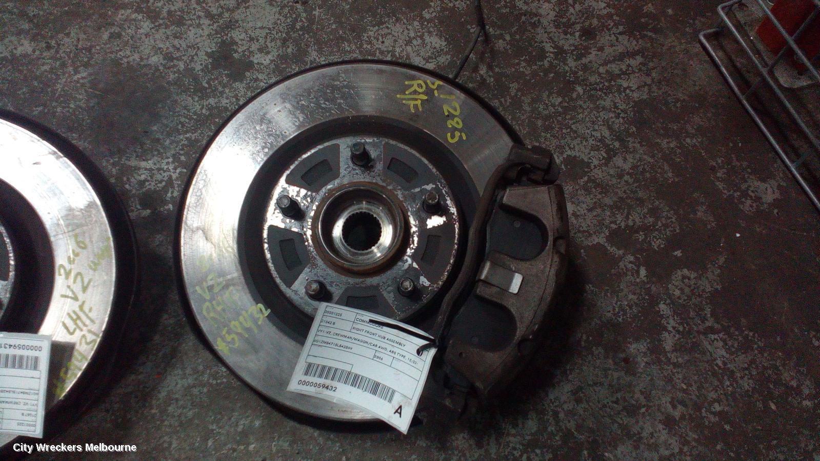 HOLDEN COMMODORE RIGHT FRONT HUB ASSEMBLY, VY1-VZ, CREWMAN/WAGON/CAB AWD, ABS TYPE, 10/2002 - 09/2007 - Image 1