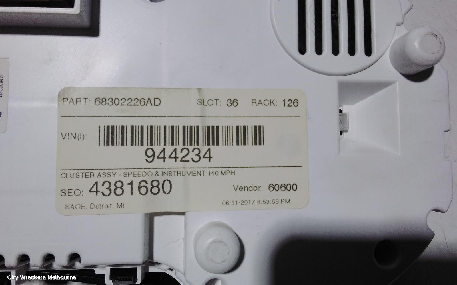 JEEP GRANDCHEROKEE INSTRUMENT CLUSTER, PETROL, 3.6, AUTO T/M, DIGITAL TYPE, WK, 04/2013 - 02/2022 - Image 3
