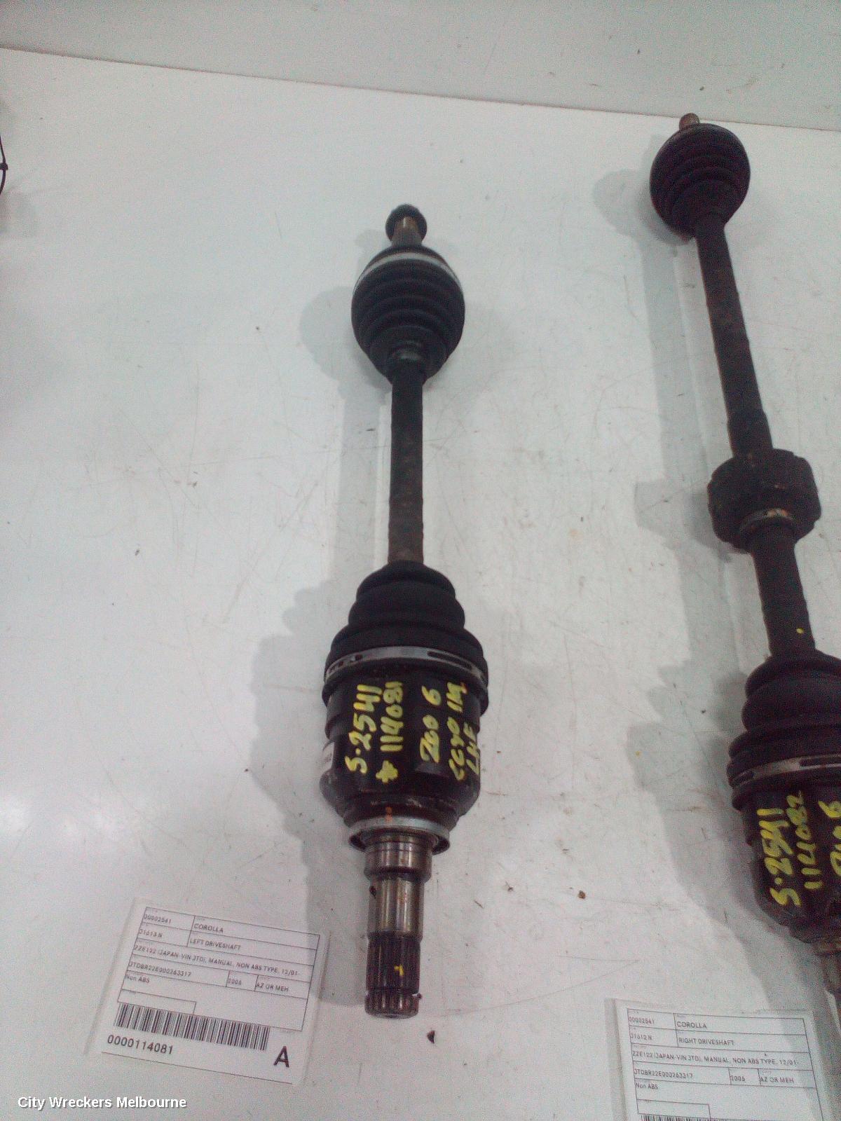 TOYOTA COROLLA LEFT DRIVESHAFT, ZZE122 (JAPAN-VIN JTD), MANUAL, NON ABS TYPE, 12/2001 - 06/2007 - Image 2