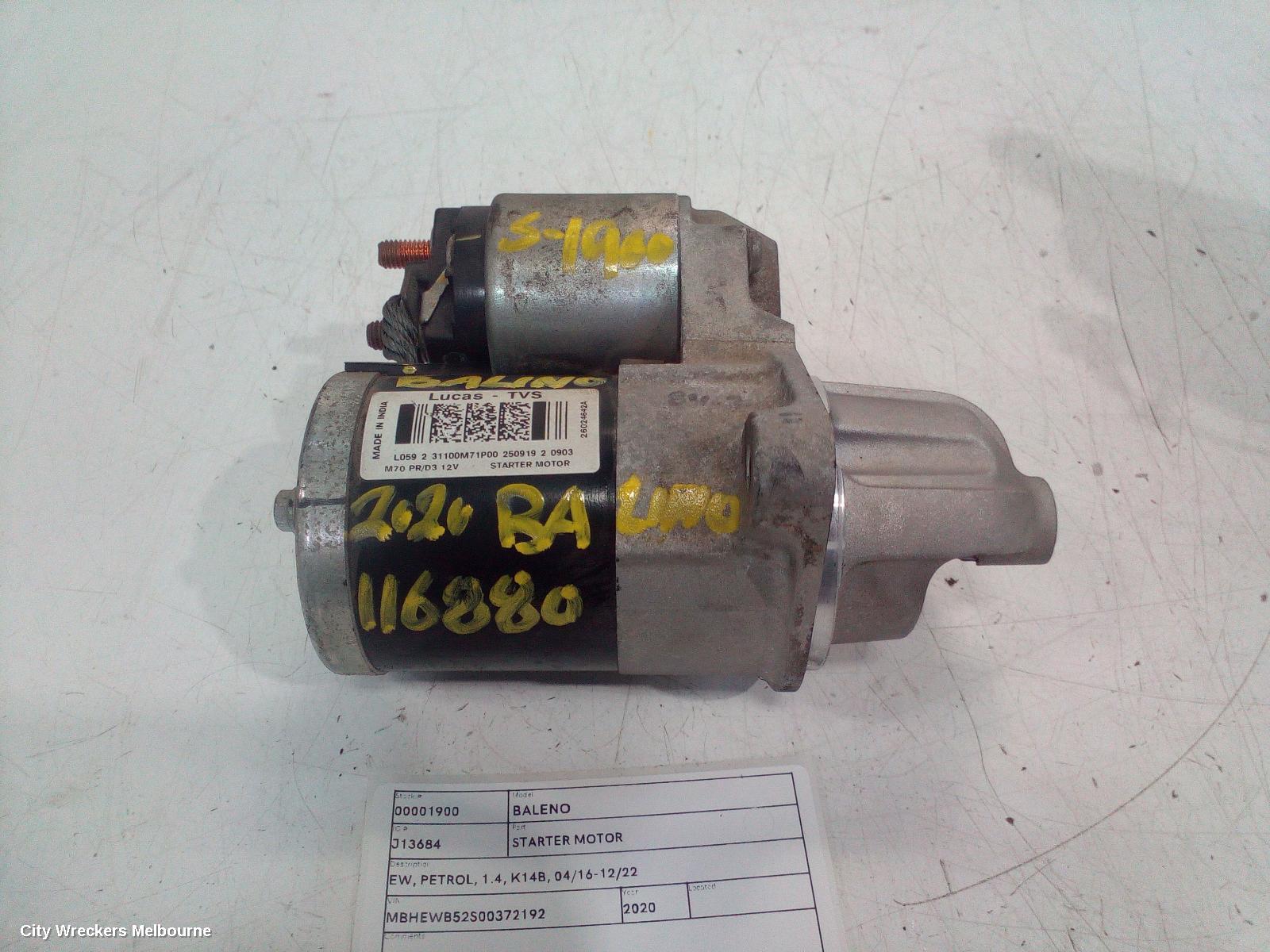 SUZUKI BALENO STARTER, EW, PETROL, 1.4, K14B, 04/2016 - 12/2022 - Image 1
