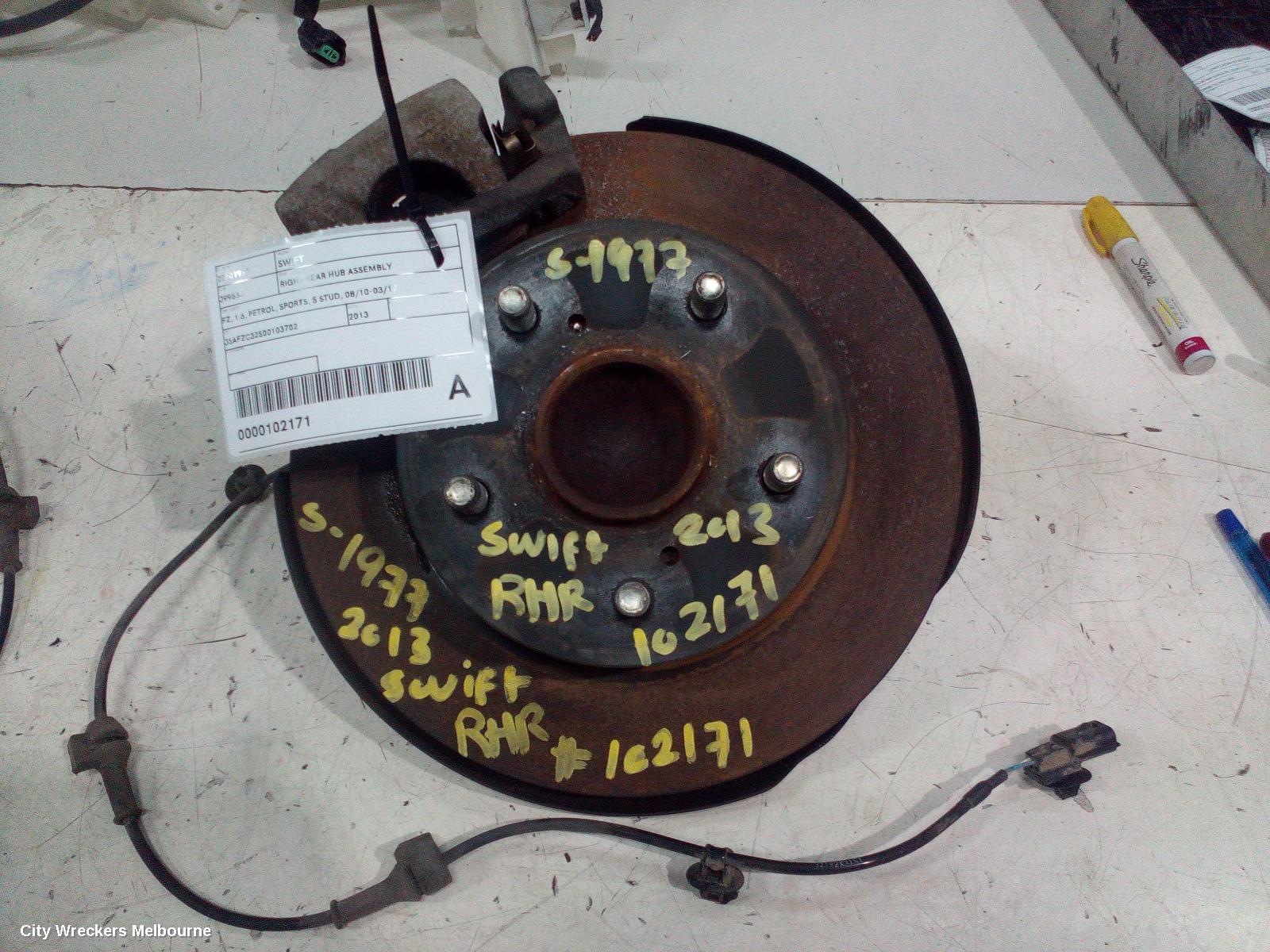 SUZUKI SWIFT RIGHT REAR HUB ASSEMBLY, FZ, 1.6, PETROL, SPORTS, 5 STUD, 08/2010 - 03/2017 - Image 2