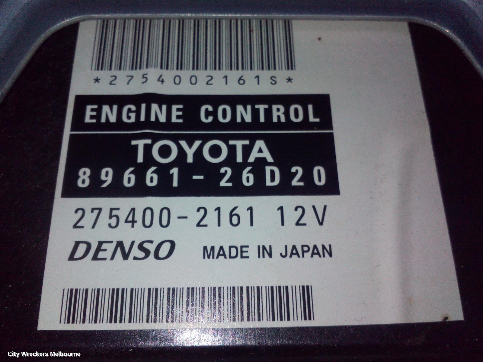 TOYOTA HIACE ECU, ENGINE ECU, 2.7, 2TR-FE, PETROL, AUTO T/M, 89661-26A20, ECU ONLY, TRH, 03/2005 - 04/2019 - Image 1