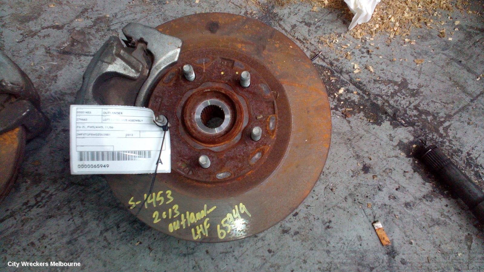MITSUBISHI OUTLANDER LEFT FRONT HUB ASSEMBLY, ZG-ZL, FWD/AWD, 11/2006 ONWARDS - Image 1