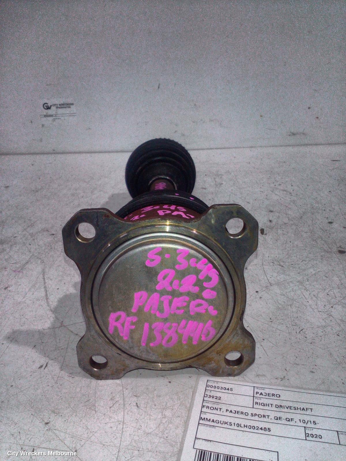 MITSUBISHI PAJERO RIGHT DRIVESHAFT, FRONT, PAJERO SPORT, QE-QF, 10/2015 ONWARDS - Image 1