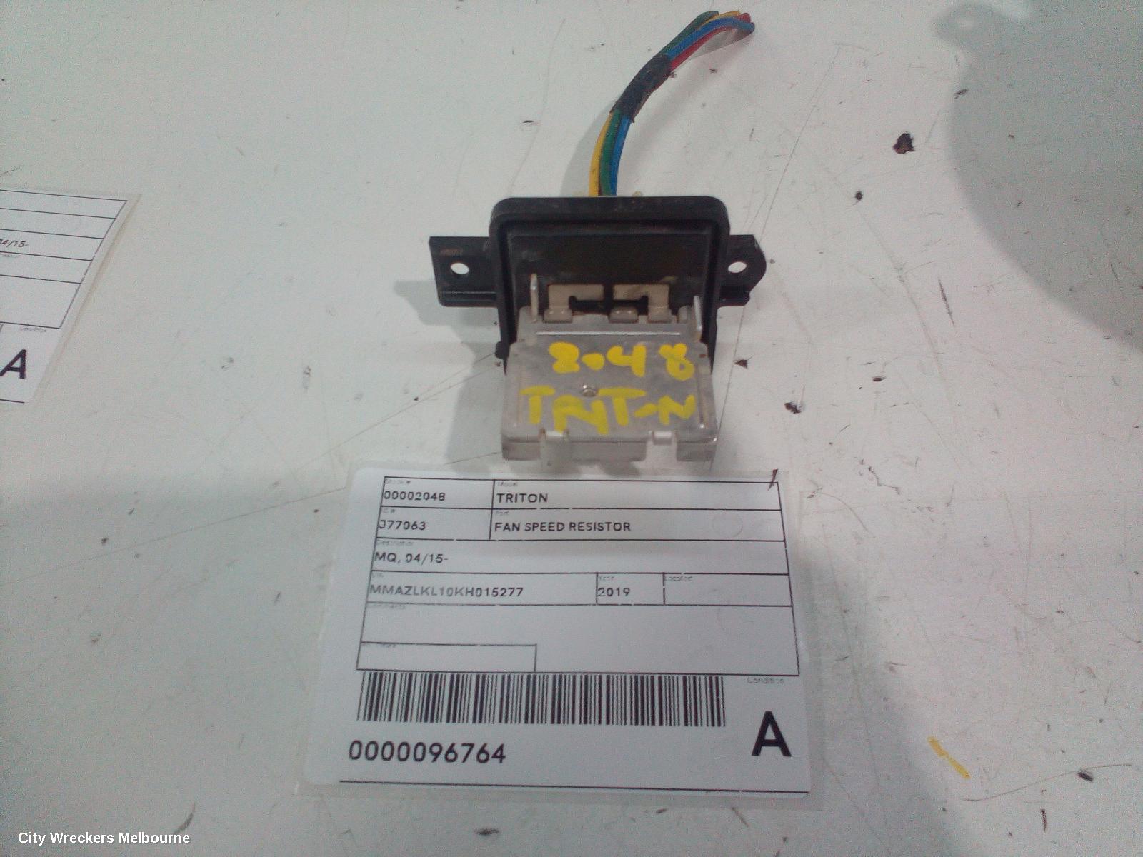 MITSUBISHI TRITON FAN SPEED RESISTOR, MQ/MR, NON CLIMATE CONTROL TYPE (4 PIN), 03/2015 - 10/2023 - Image 1
