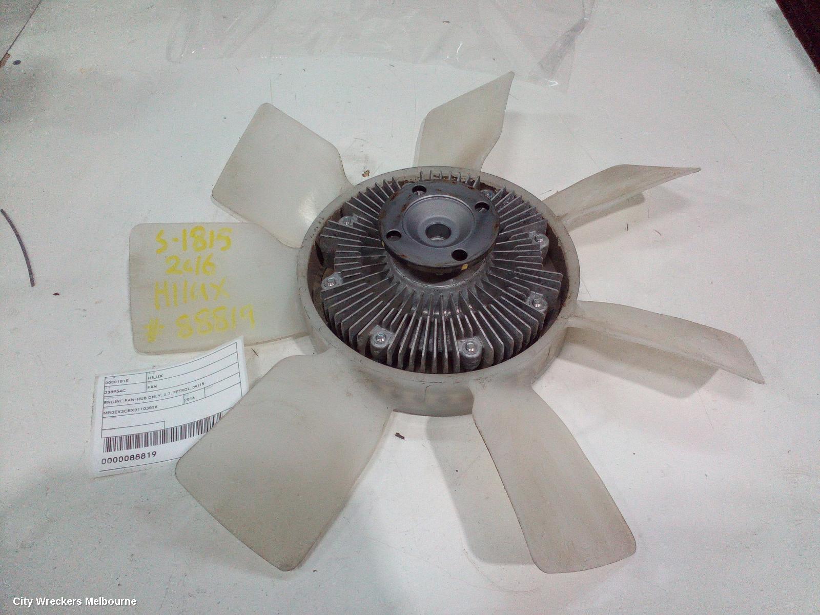 TOYOTA HILUX FAN, ENGINE FAN-HUB ONLY, 2.7, PETROL, 09/2015 ONWARDS - Image 2