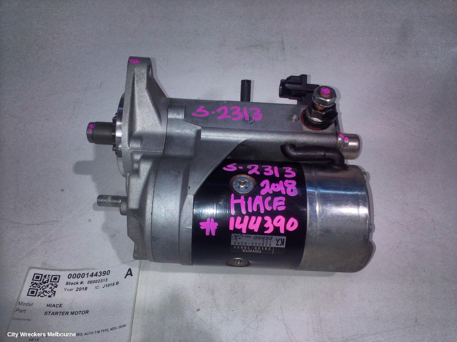 TOYOTA HIACE STARTER, DIESEL, 3.0, 1KD-FTV, TURBO, AUTO T/M TYPE, KDH, 09/2006 - 04/2019 - Image 1
