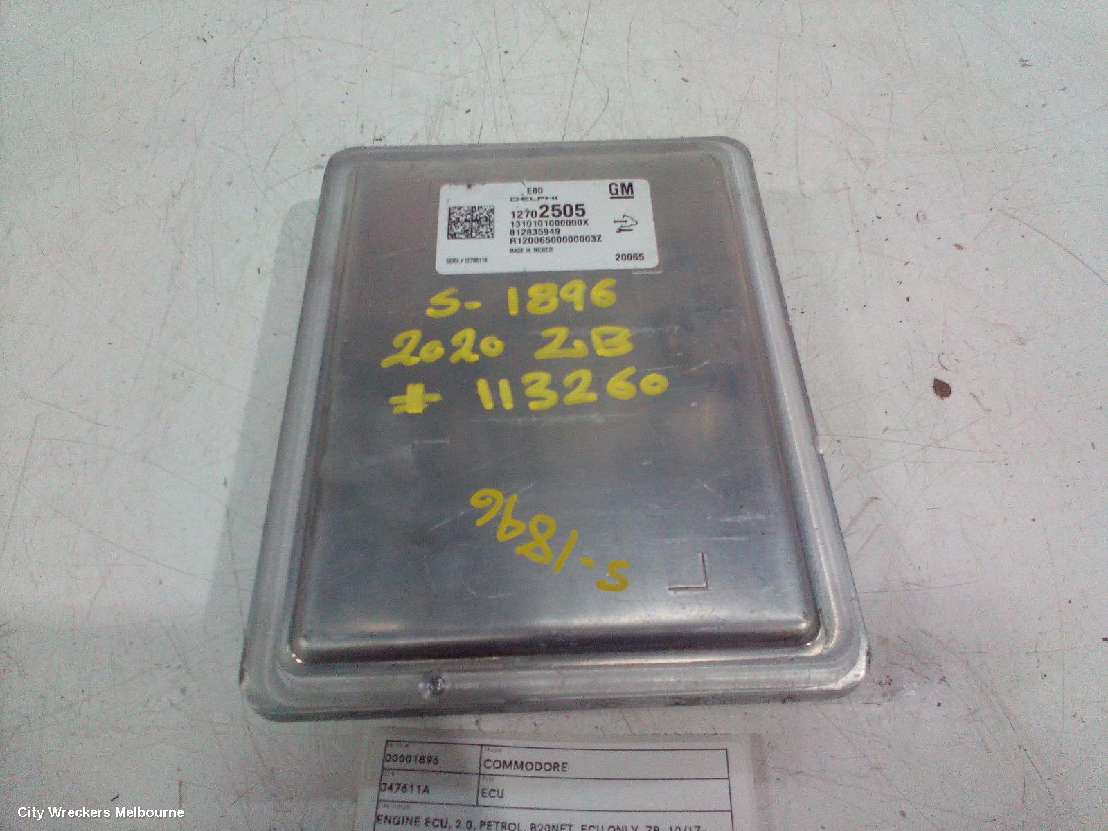 HOLDEN COMMODORE ECU, ENGINE ECU, 2.0, PETROL, B20NFT, ECU ONLY, ZB, 10/2017 - 12/2020 - Image 1