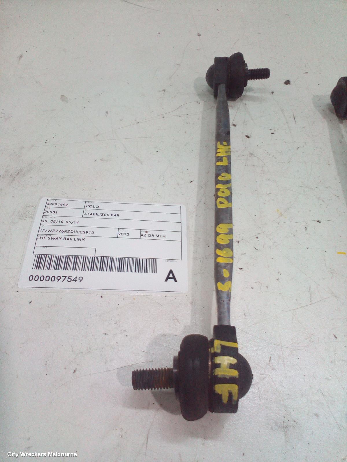VOLKSWAGEN POLO STABILISER BAR, 6R, 05/2010 - 05/2014 - Image 1