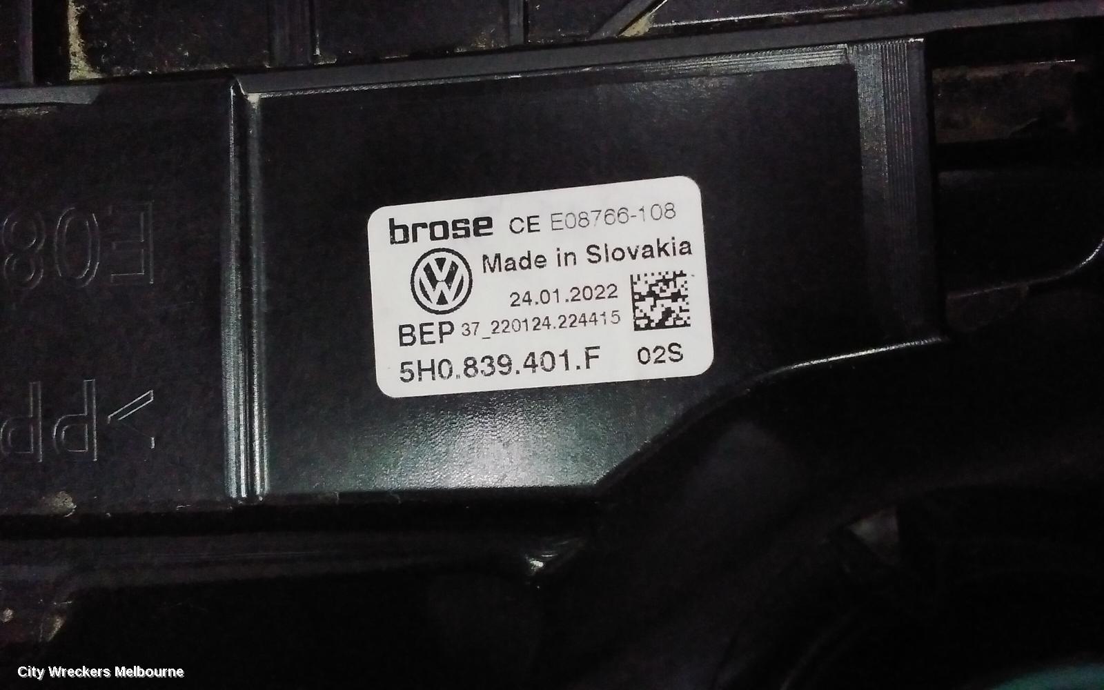 VOLKSWAGEN GOLF LEFT REAR WND REG/MOTOR, GEN 8, DOOR REG ASSY (REG AND MOTOR), 09/2020 ONWARDS - Image 2