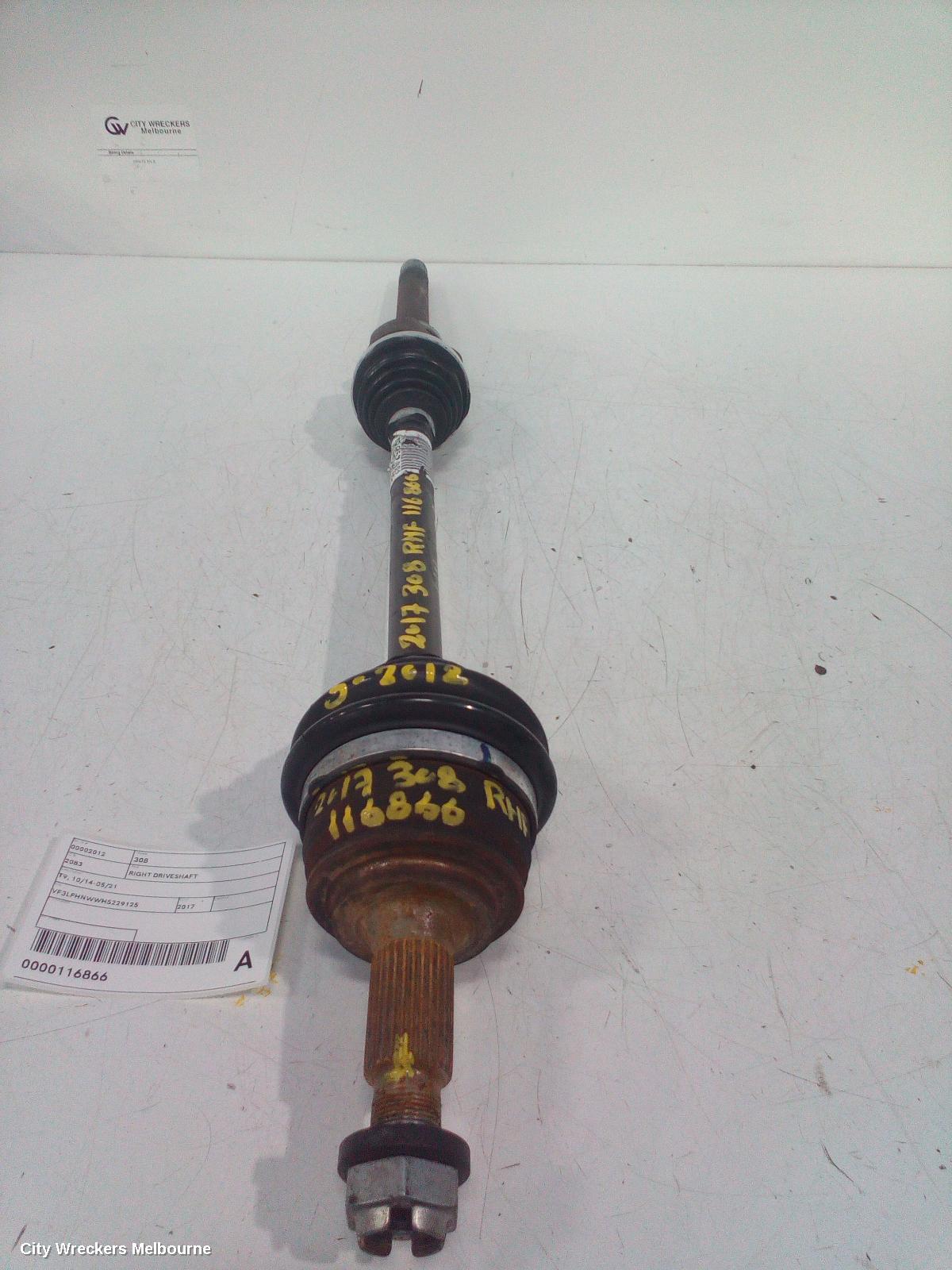 PEUGEOT 308 RIGHT DRIVESHAFT, T9, 10/2014 - 05/2021 - Image 2