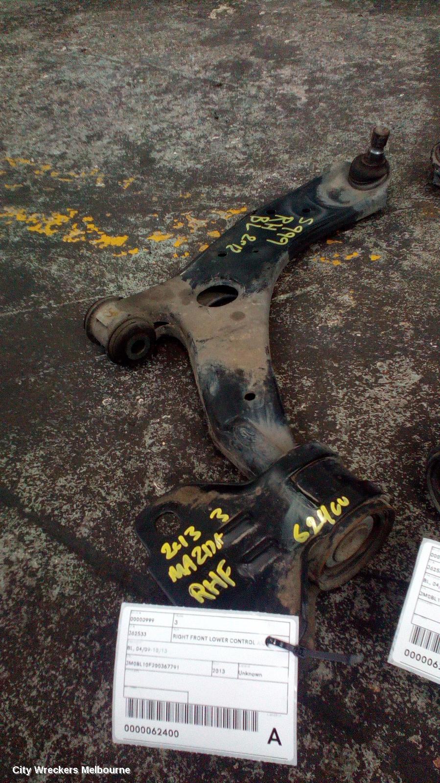 MAZDA 3 RIGHT FRONT LOWER CONTROL ARM, BL, 04/2009 - 10/2013 - Image 1