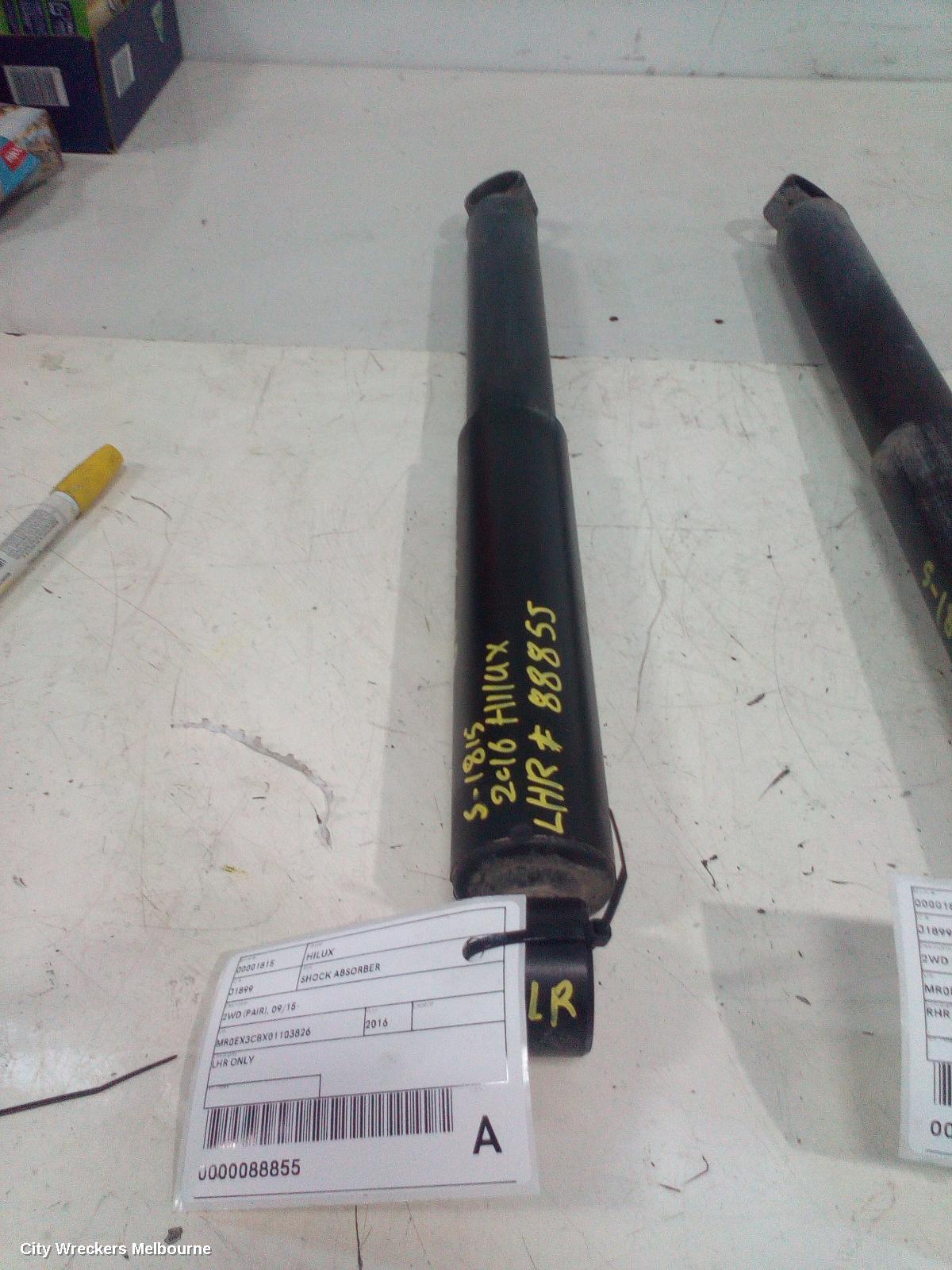 TOYOTA HILUX SHOCK ABSORBER, 2WD, REAR (LH SIDE), LOW RIDE, 09/2015 ONWARDS - Image 1